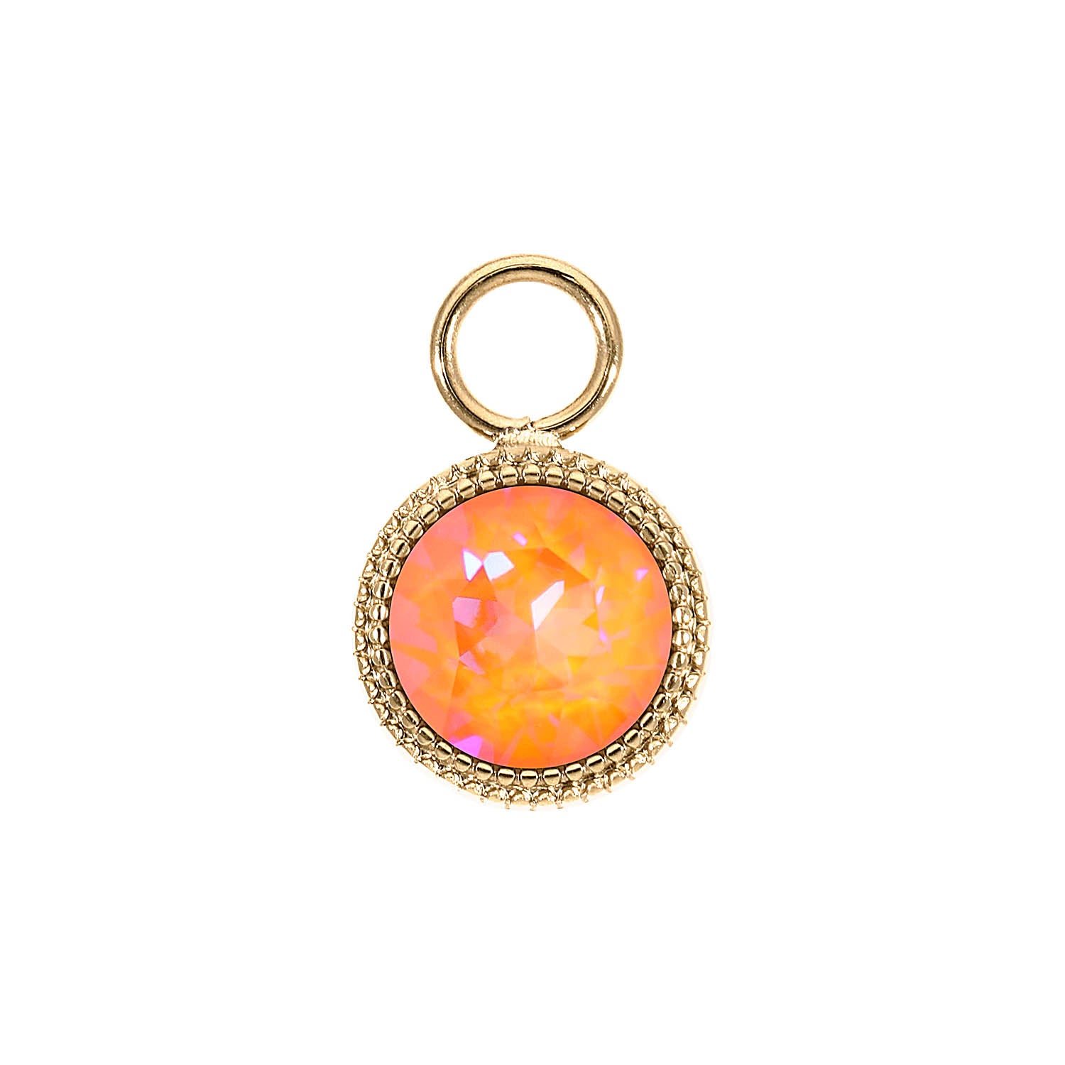 Fabero Charm 11 mm - Gold crystal orange glow delite