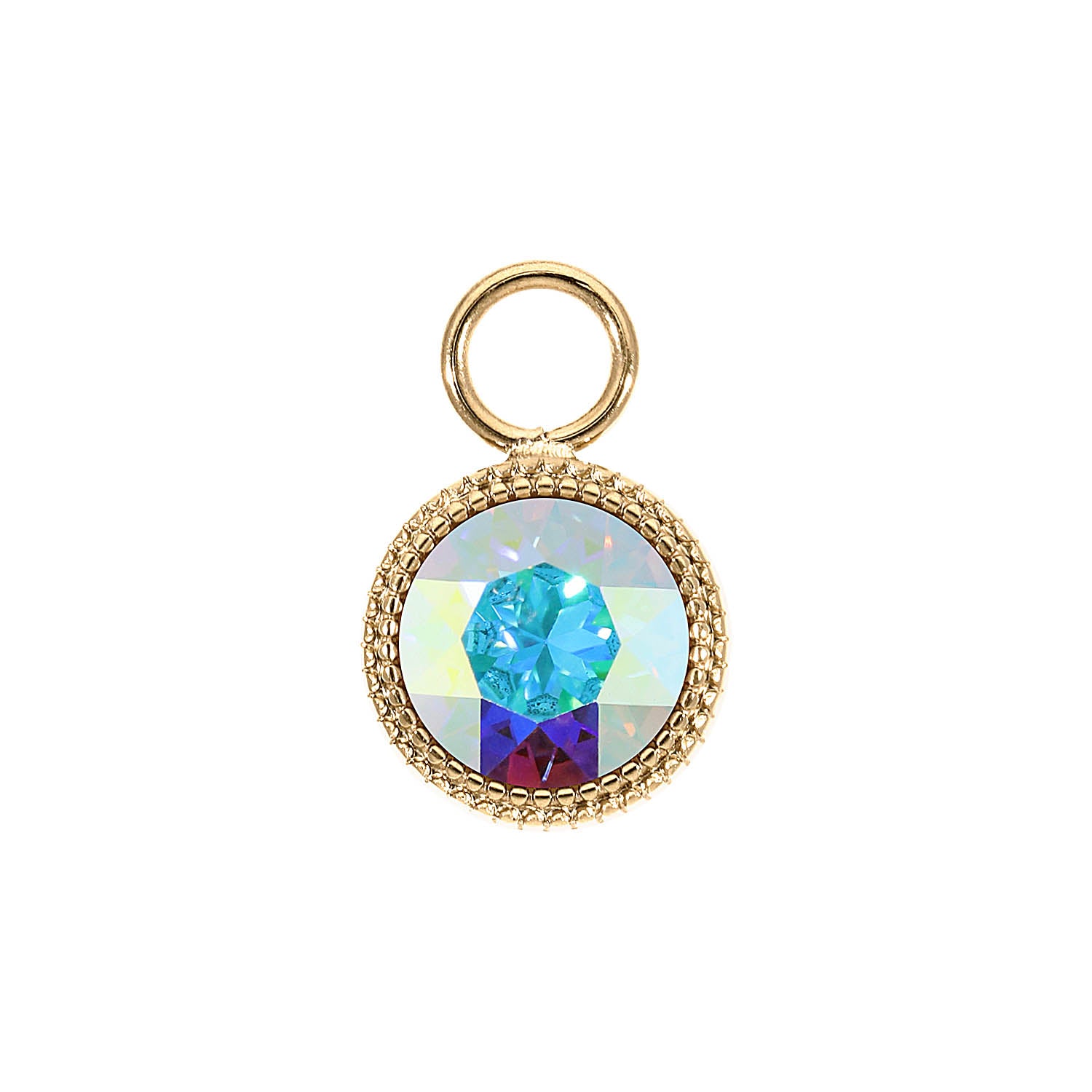Fabero Charm 11 mm - Gold crystal aurora boreale