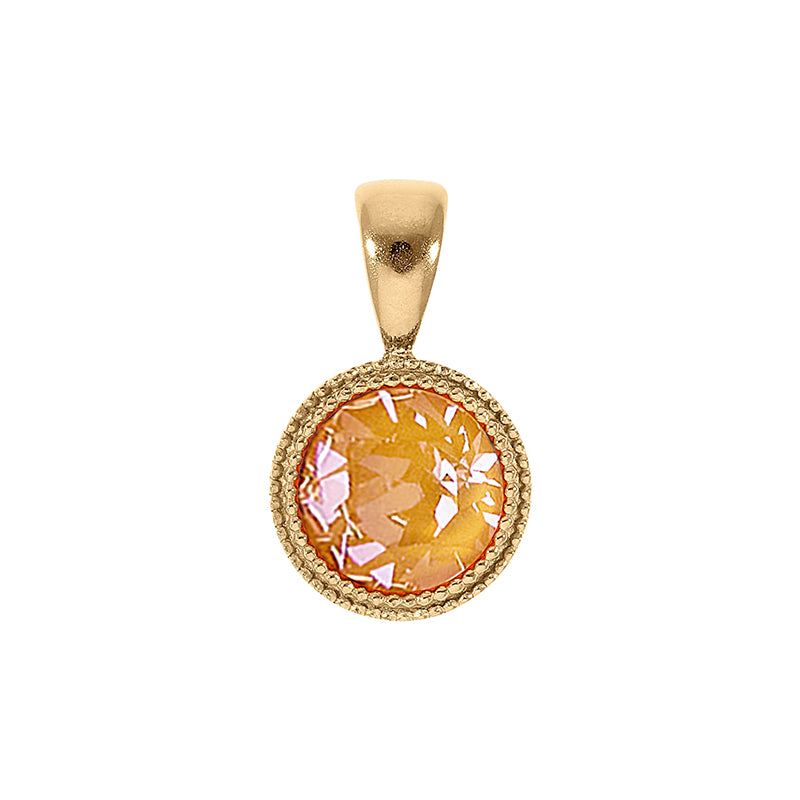 Fabero Anhänger 11 mm - Gold Crystal Mango Ignite