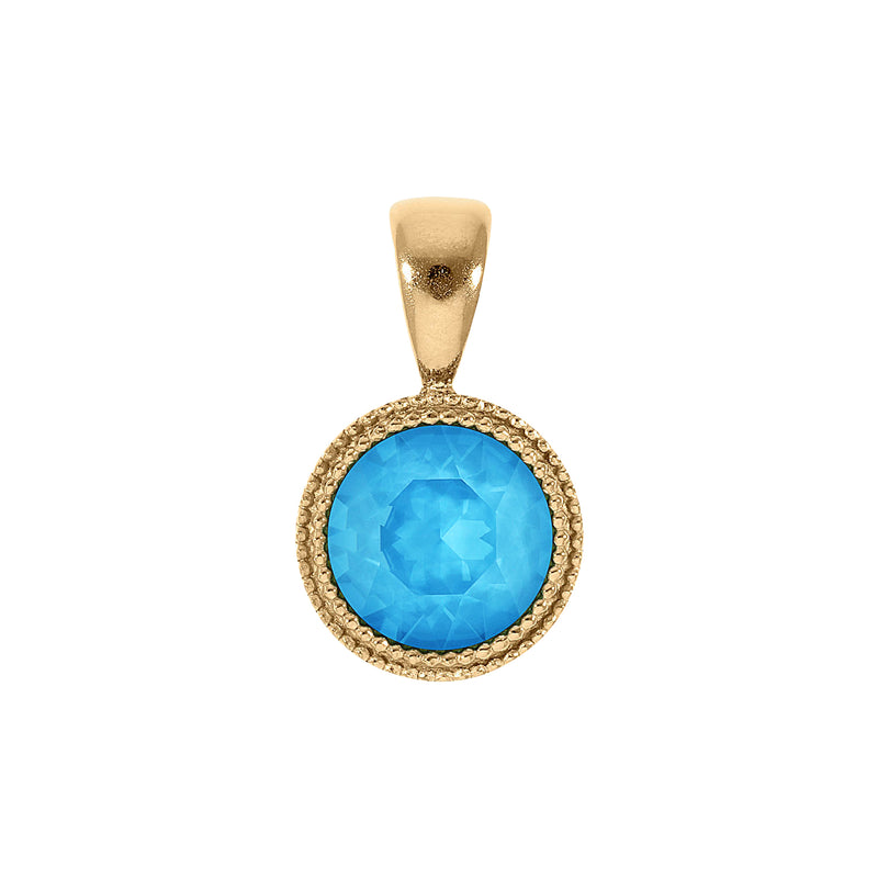 Fabero Anhänger 11 mm - Gold Crystal Electric Blue Ignite
