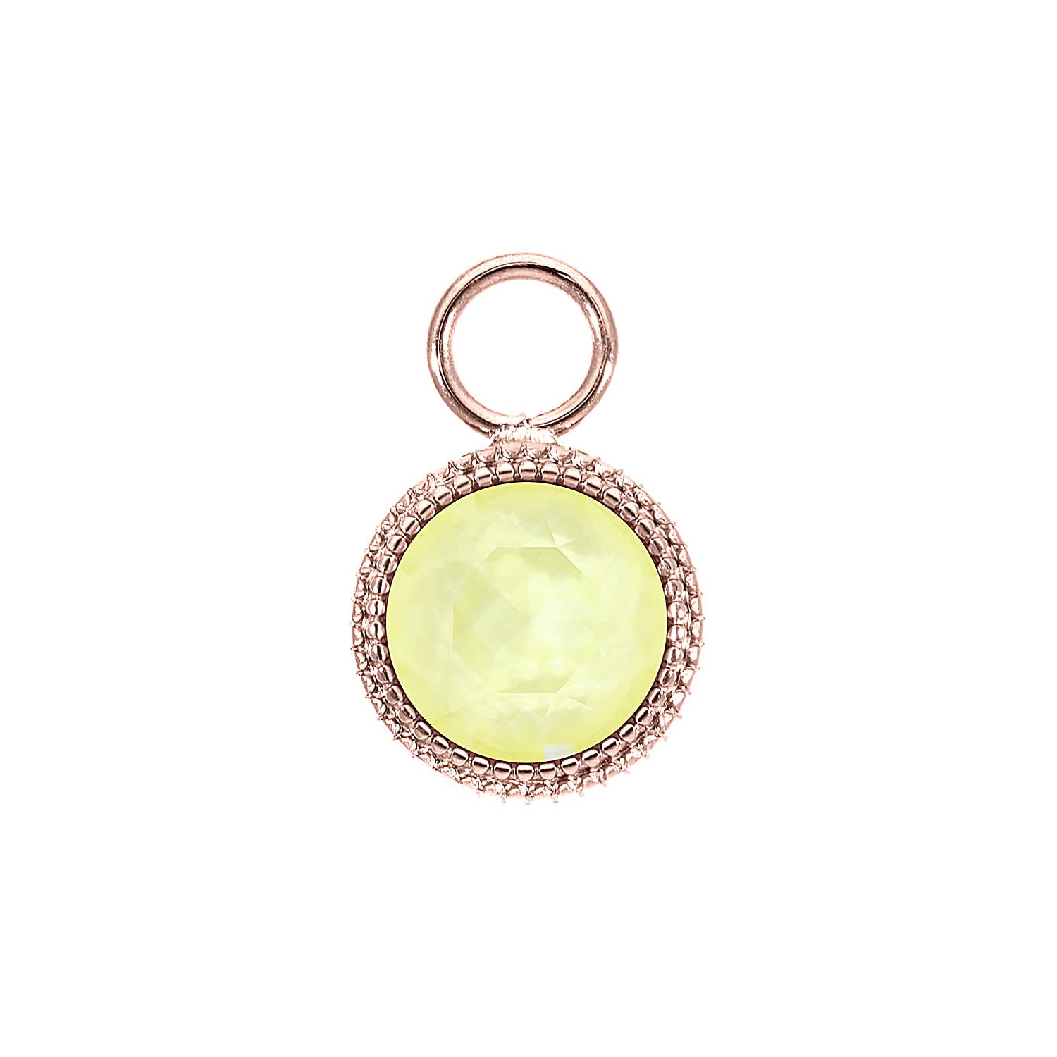 Fabero Charm 11 mm - Roségold crystal soft yellow ignite
