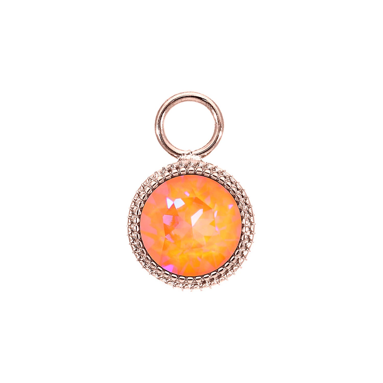 Fabero Charm 11 mm - Roségold crystal orange glow delite