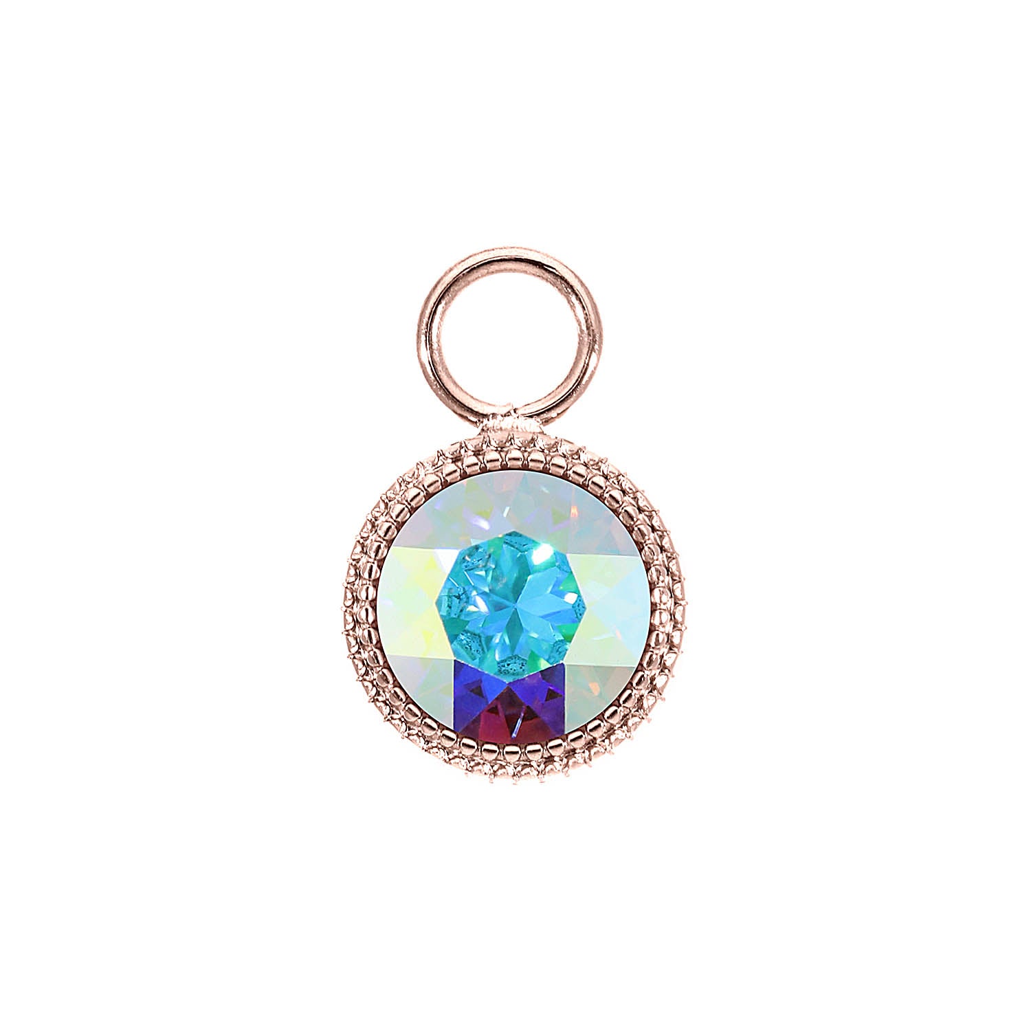 Fabero Charm 11 mm - Roségold crystal aurora boreale
