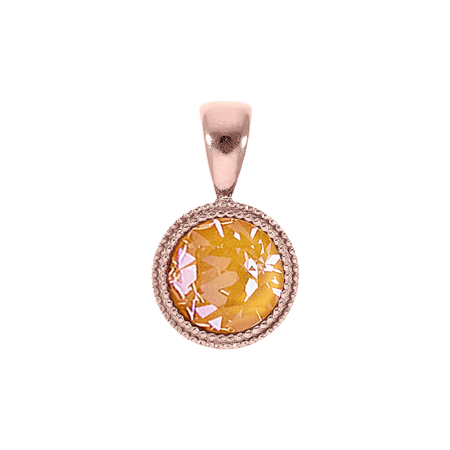 Fabero Anhänger 11 mm - Roségold Crystal Mango Ignite