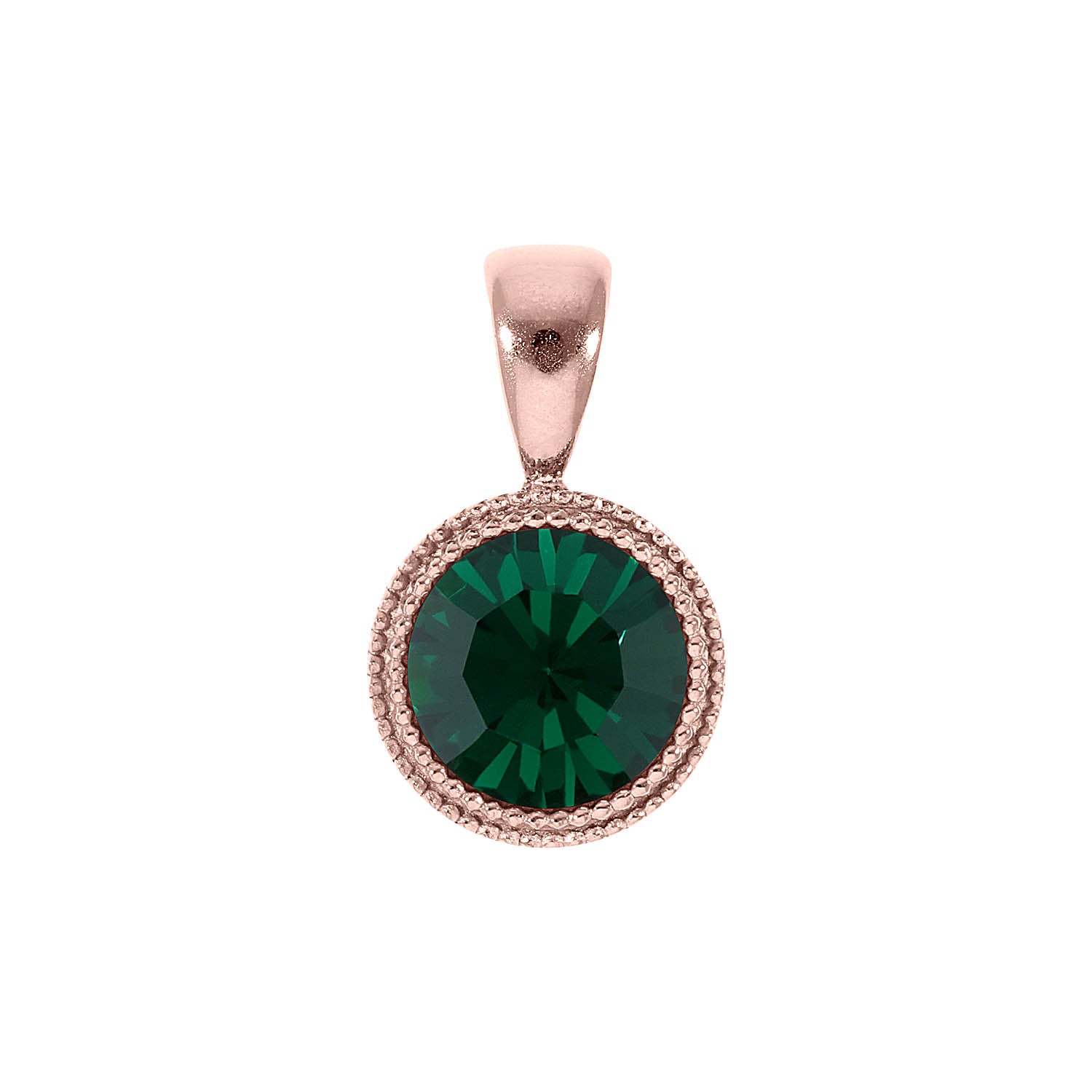 Fabero Anhänger 11 mm - Roségold emerald