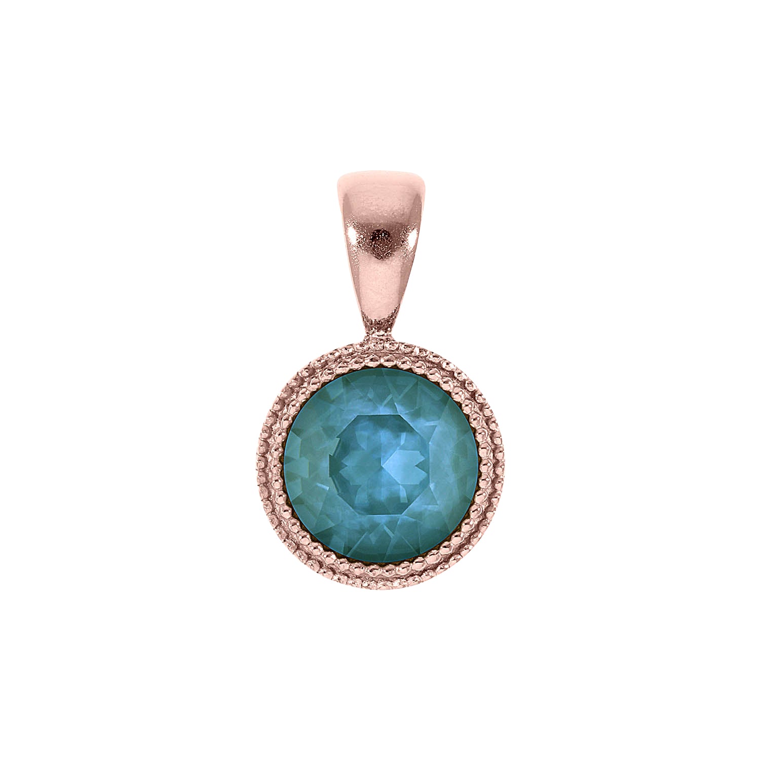 Fabero Anhänger 11 mm - Roségold Crystal Pine Green Ignite