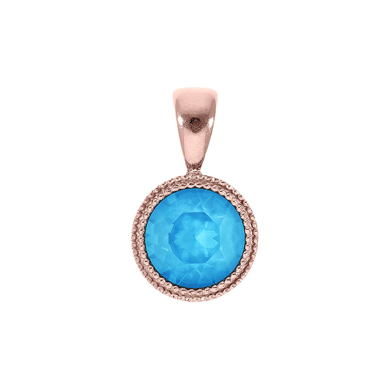 Fabero Anhänger 11 mm - Roségold Crystal Electric Blue Ignite