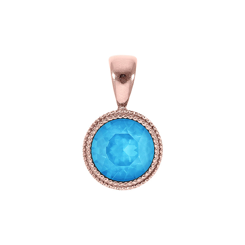 Fabero Anhänger 11 mm - Roségold Crystal Electric Blue Ignite