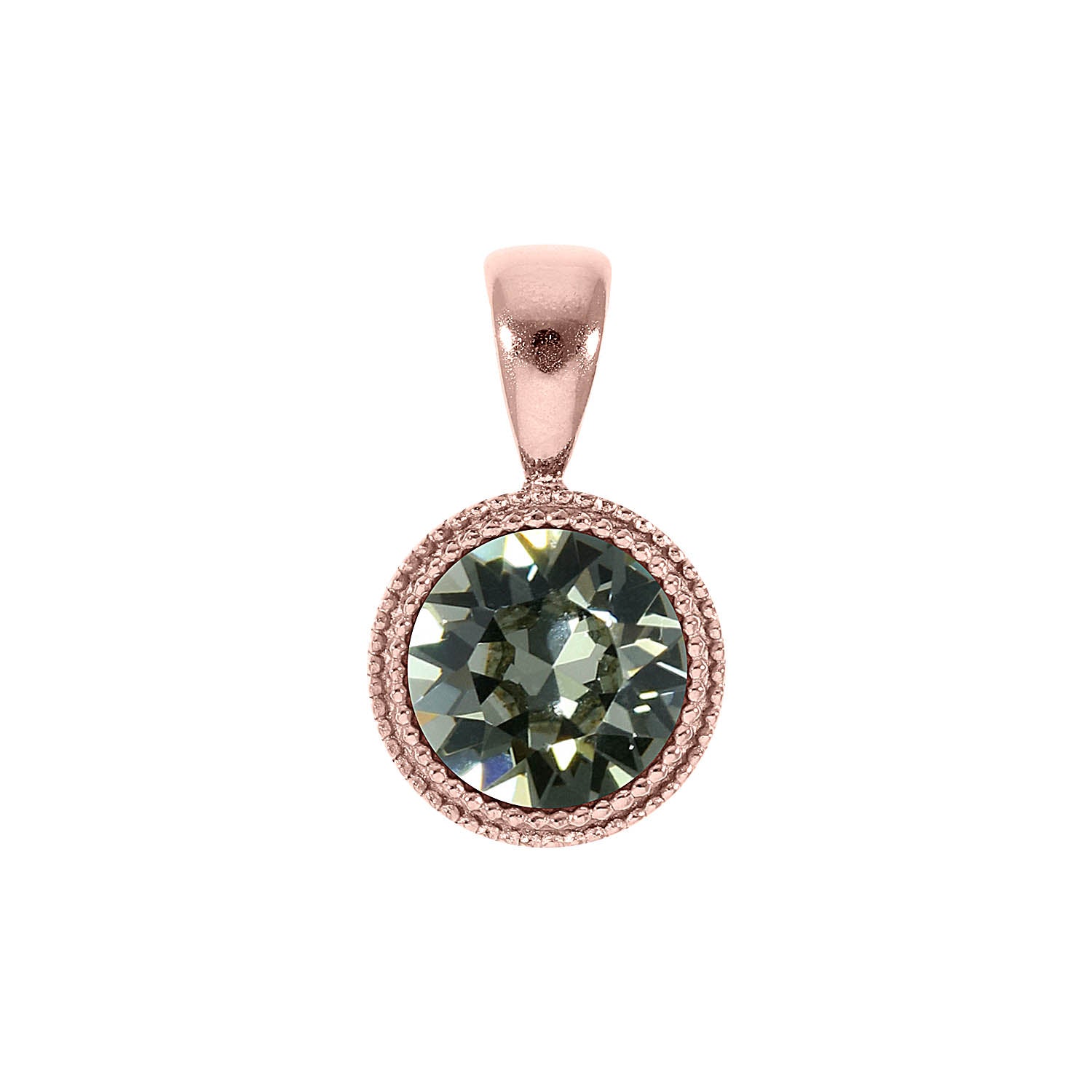 Fabero Anhänger 11 mm - Roségold black diamond
