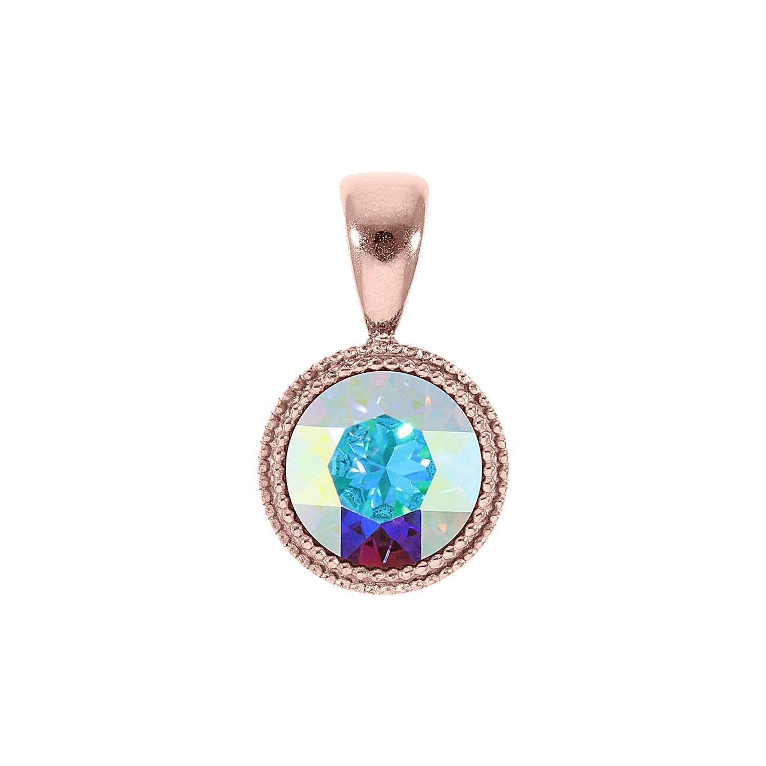 Fabero Anhänger 11 mm - Roségold crystal aurora boreale