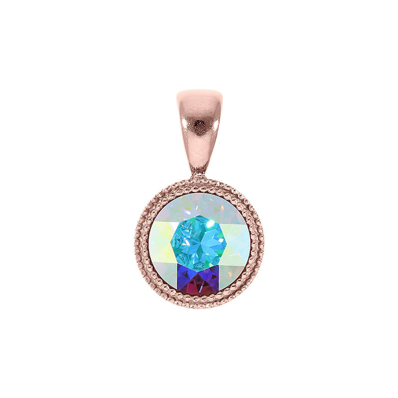 Fabero Anhänger 11 mm - Roségold crystal aurora boreale