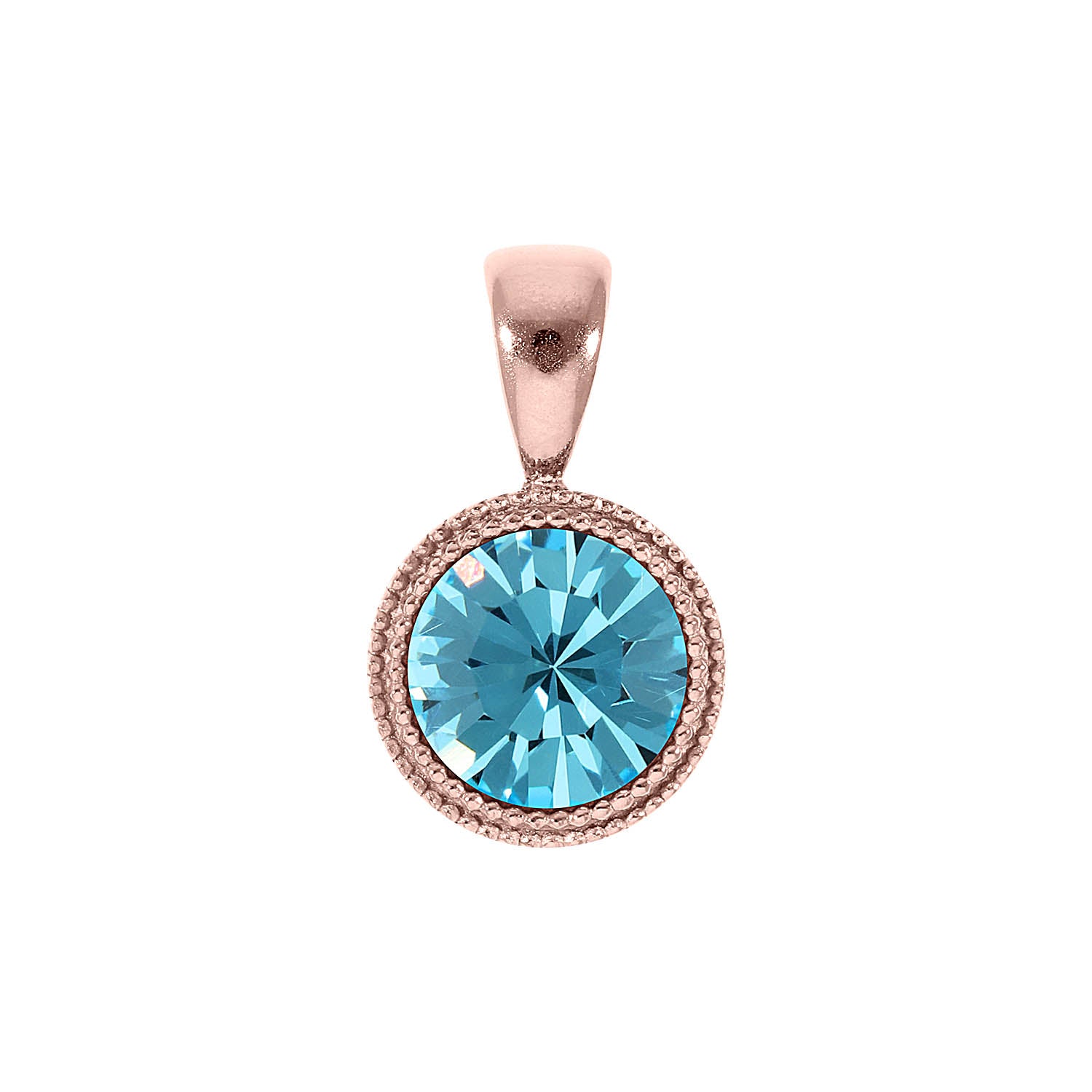 Fabero Anhänger 11 mm - Roségold aquamarine