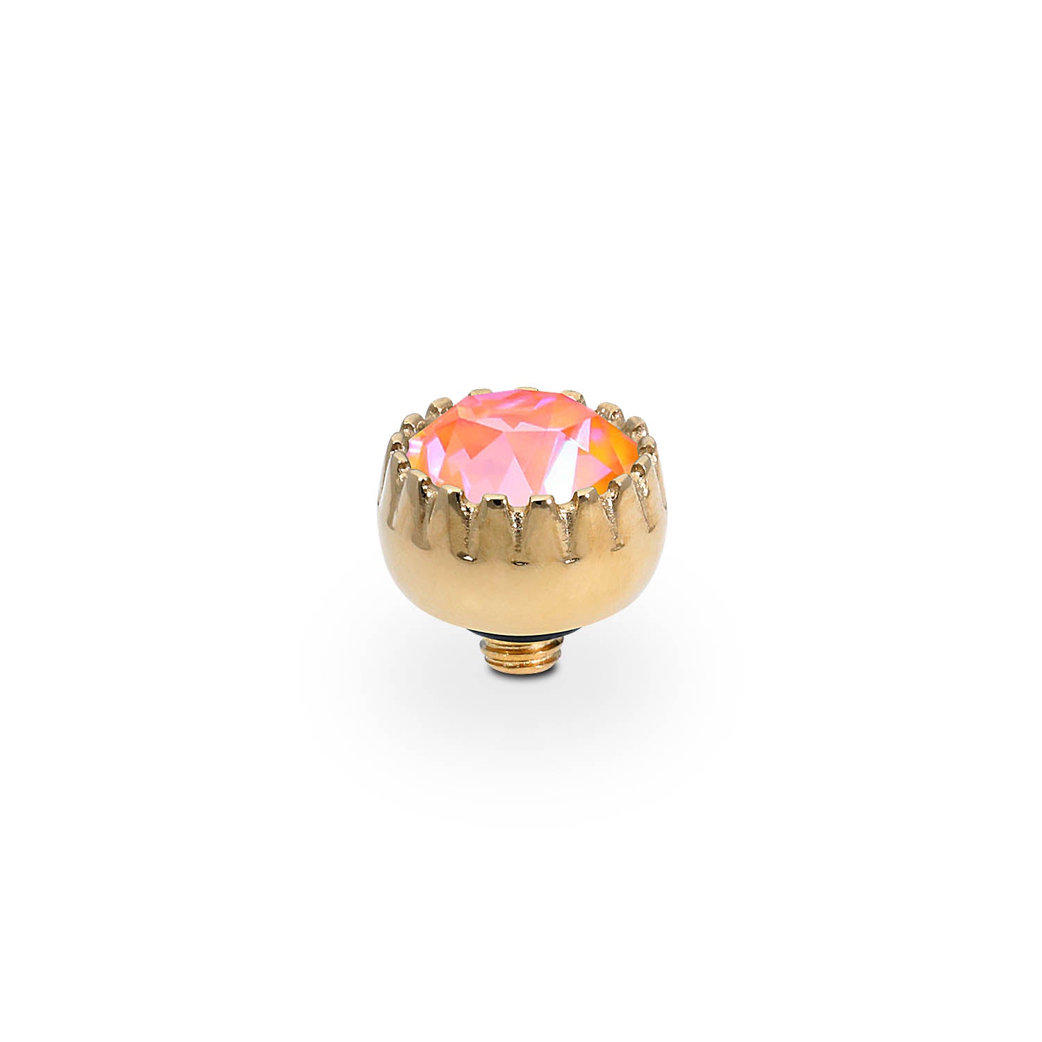London Small Top 8 mm - Gold crystal orange glow delite