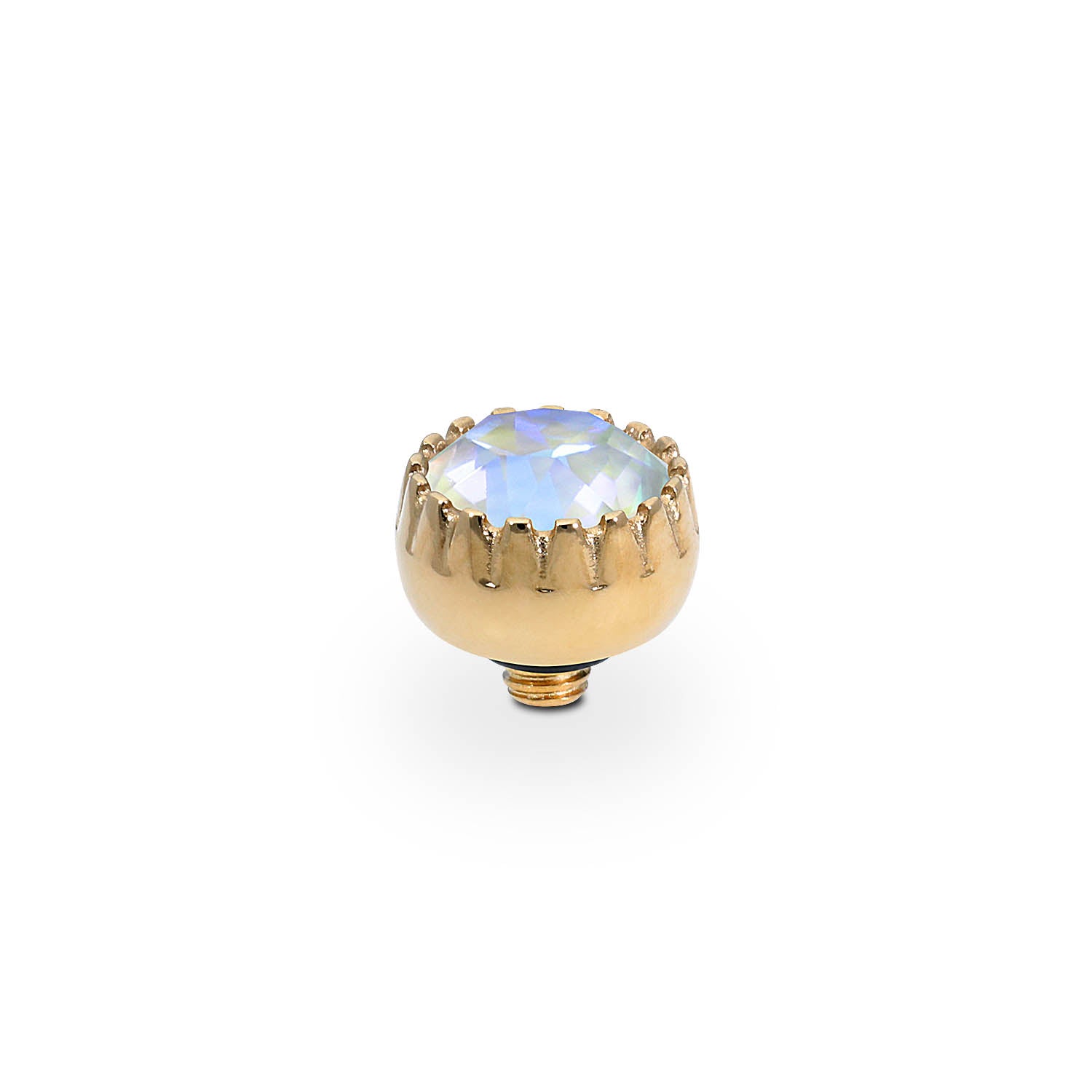 London Small Top 8 mm - Gold Crystal Serene Gray Delite