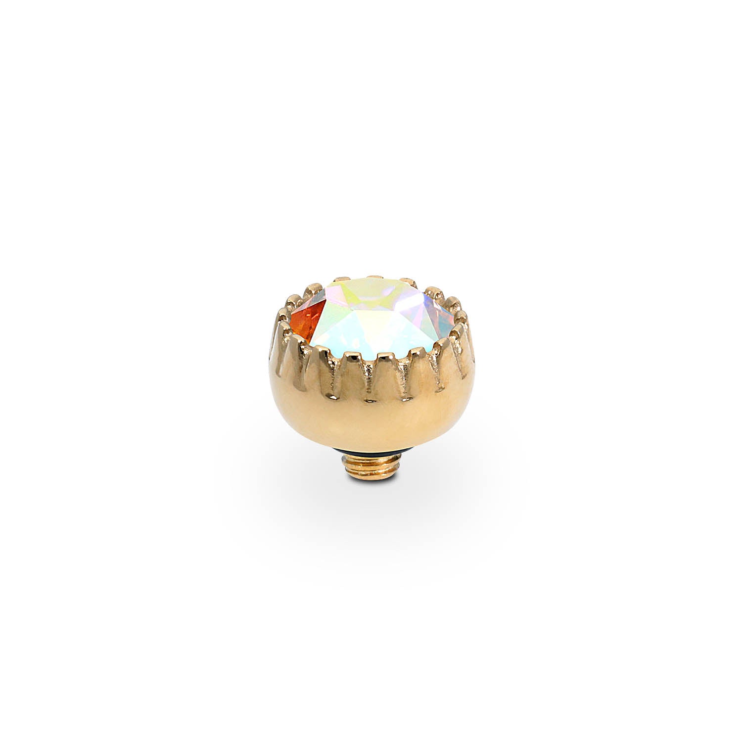 London Small Top 8 mm - Gold crystal aurora boreale
