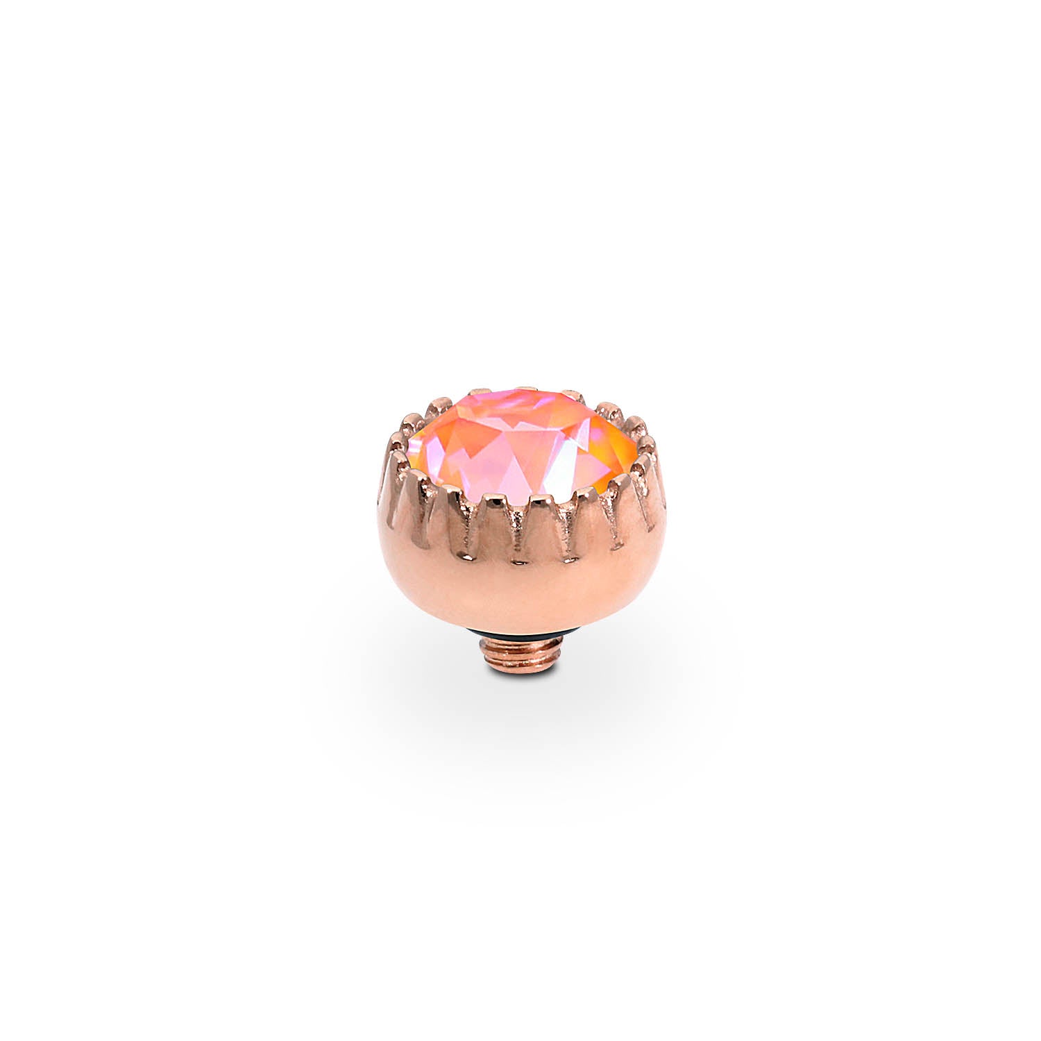 London Small Top 8 mm - Roségold crystal orange glow delite