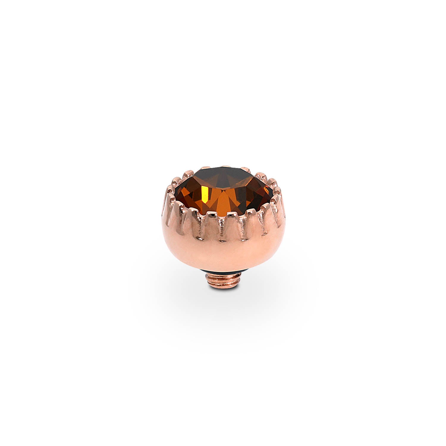 London Small Top 8 mm - Roségold smoked amber