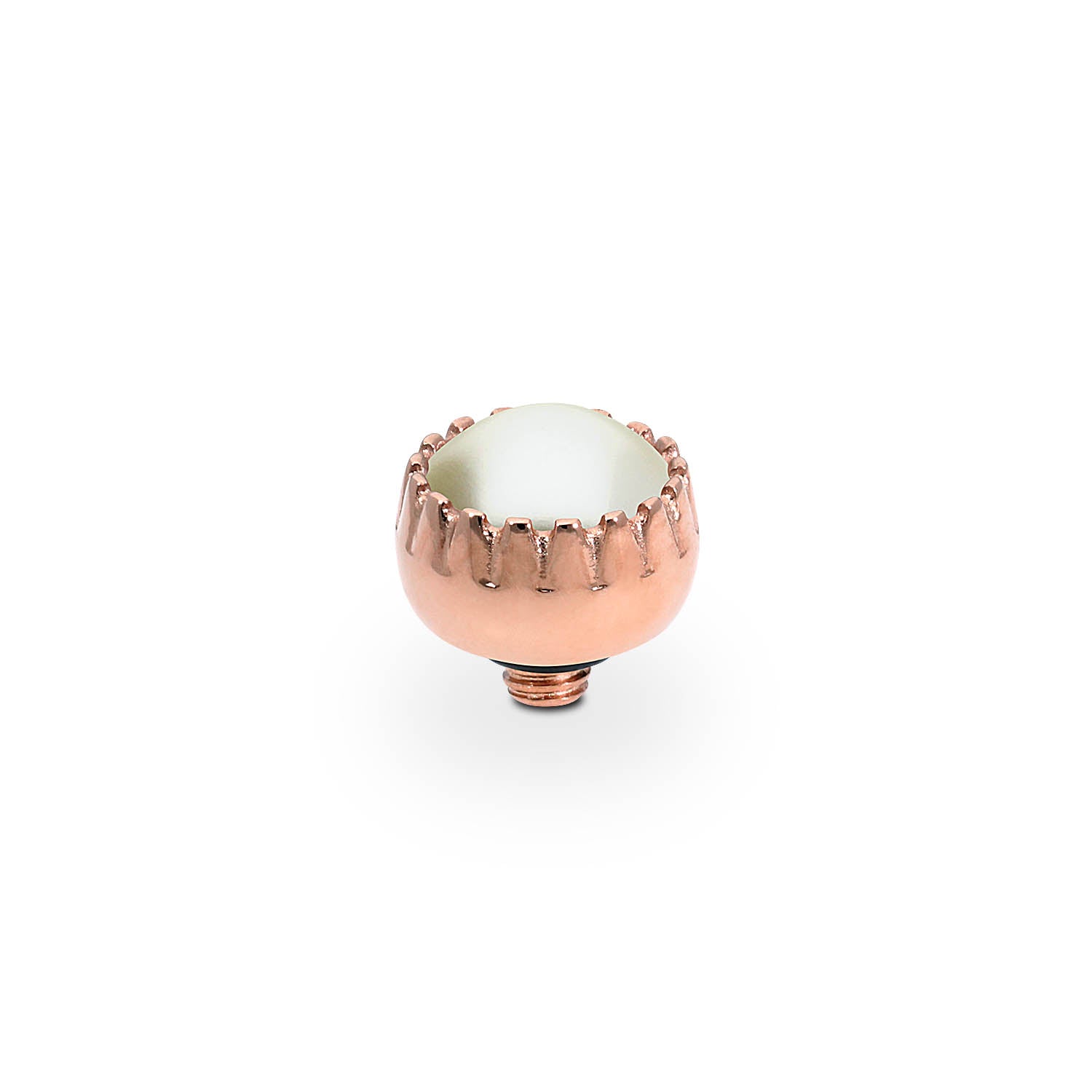 London Small Top 8 mm - Roségold cream pearl