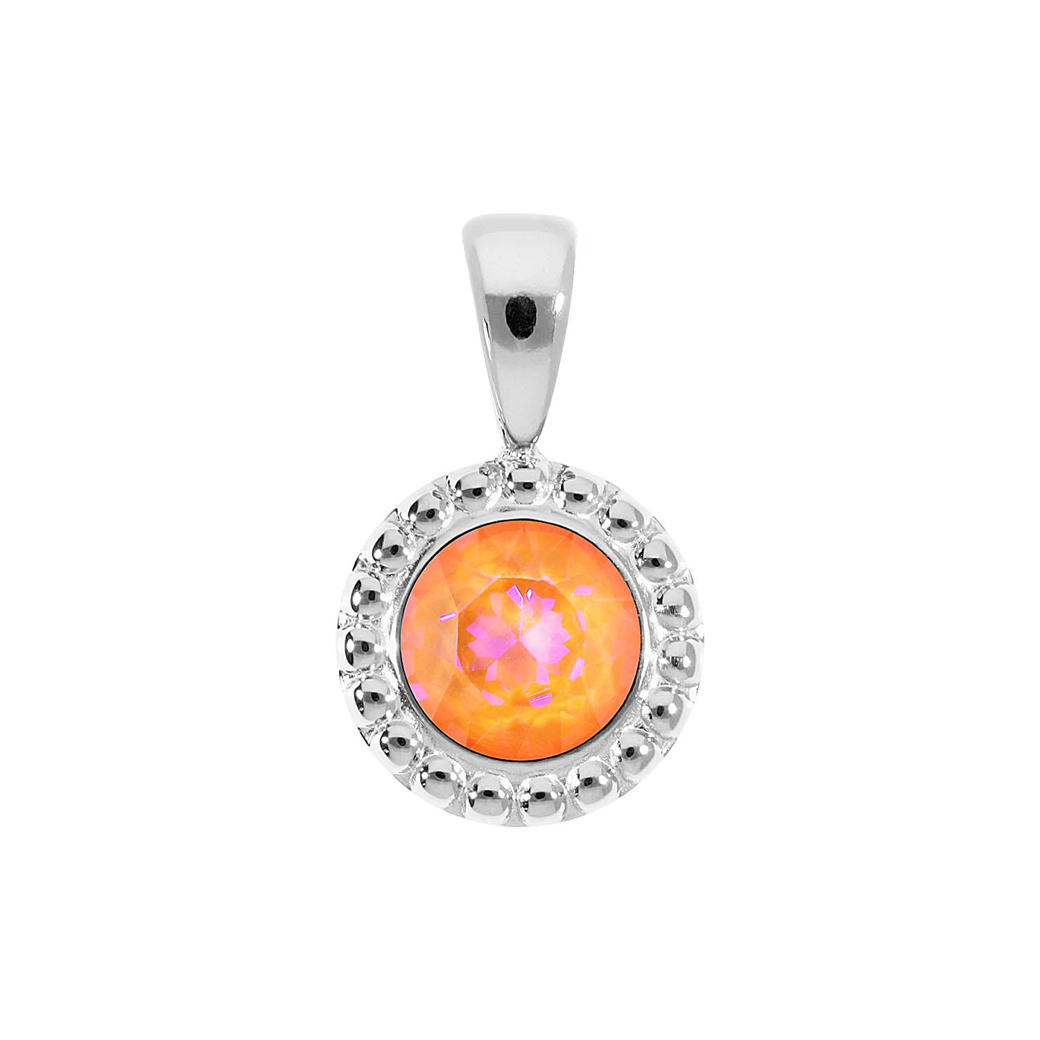 Ghiare Anhänger 11 mm - Silber crystal orange glow delite