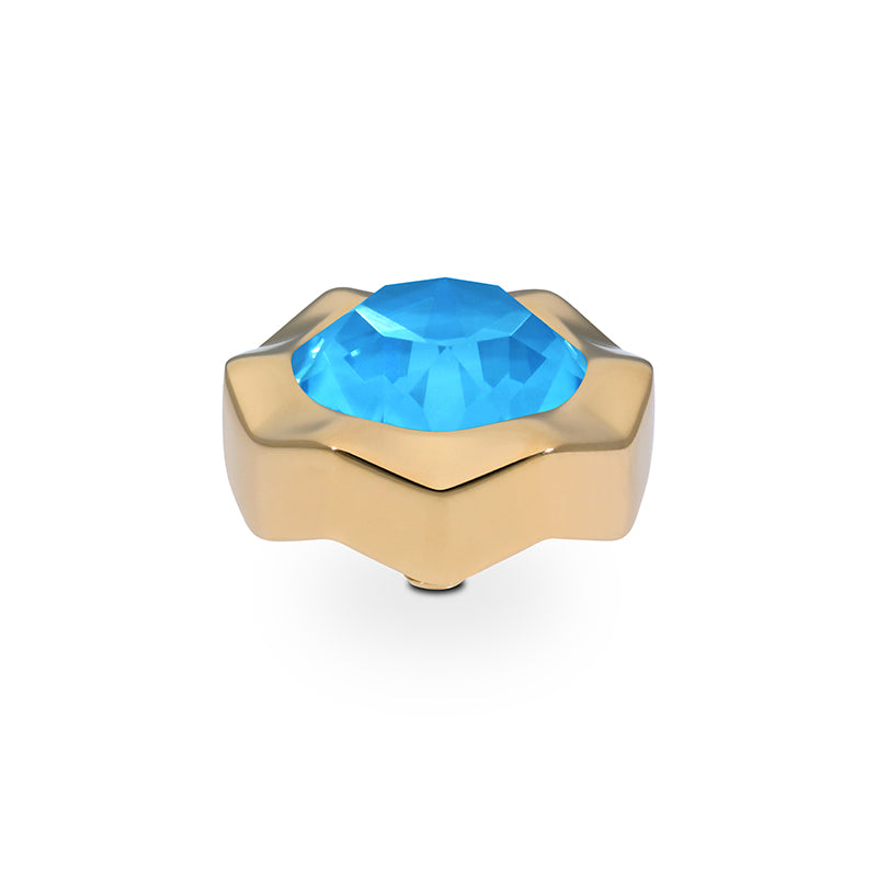 Nemoli Top 13 mm - Gold Crystal Electric Blue Ignite