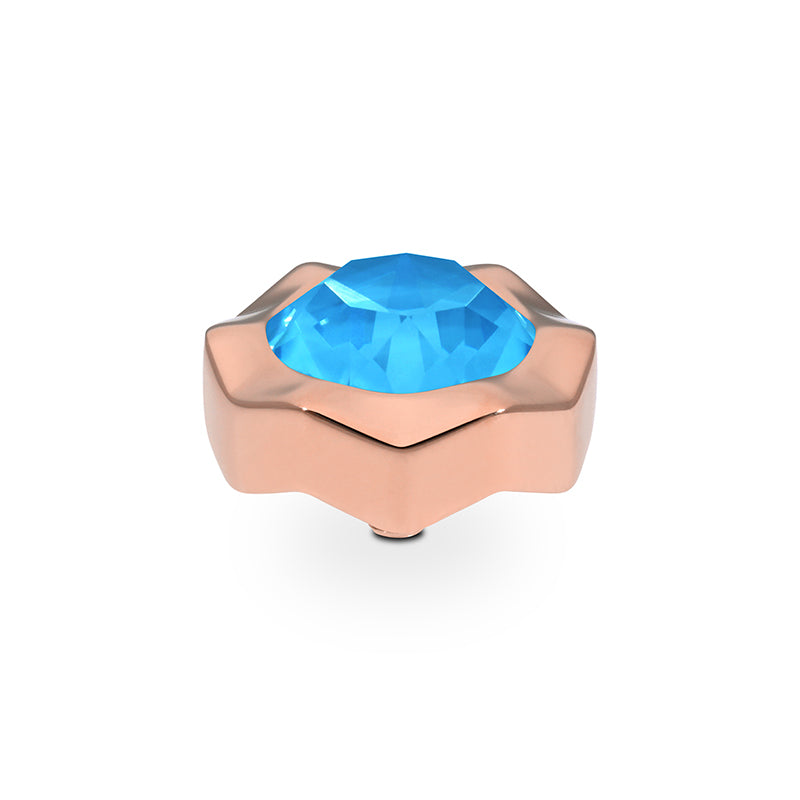 Nemoli Top 13 mm - Roségold Crystal Electric Blue Ignite