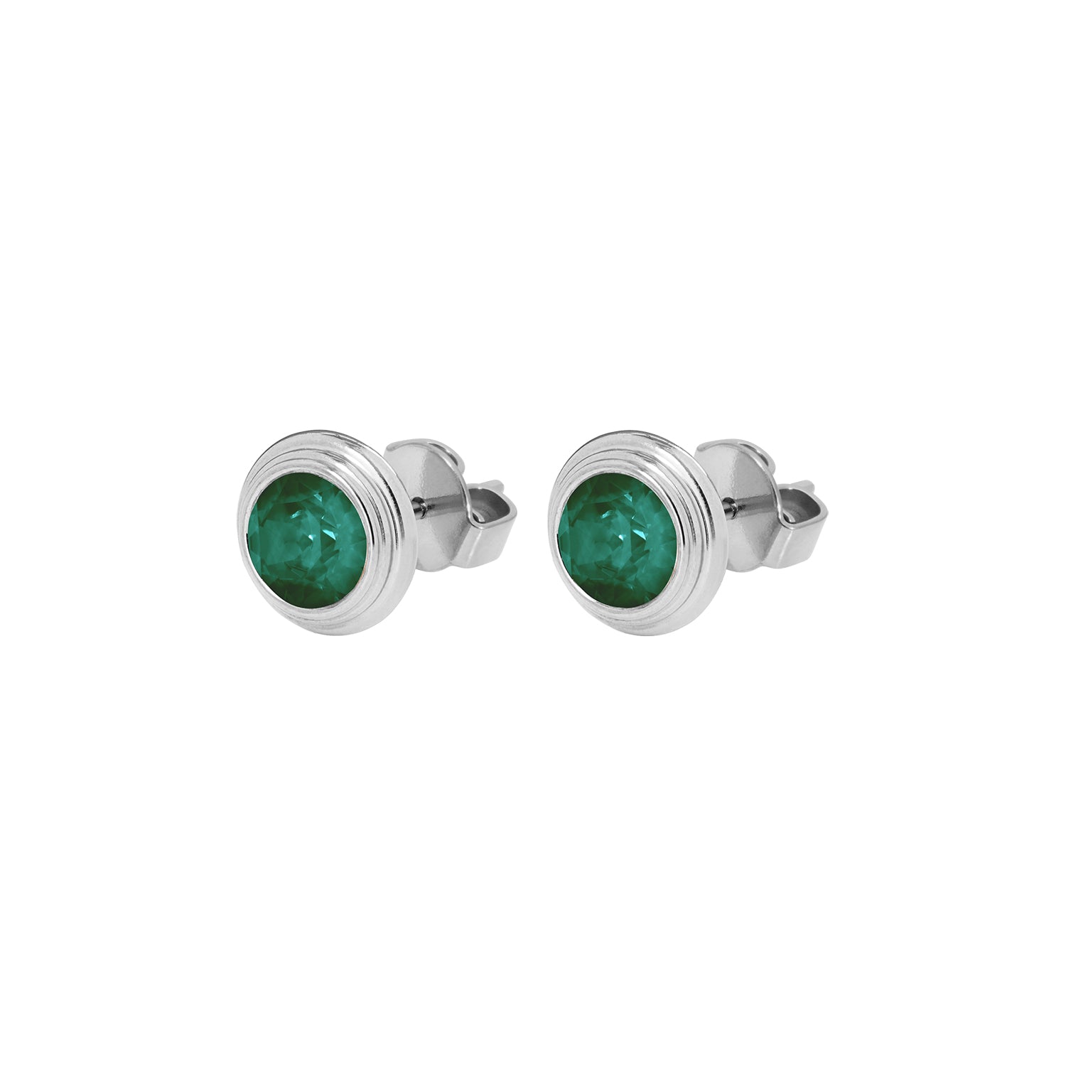 Oroli Ohrstecker 10 mm - Silber emerald