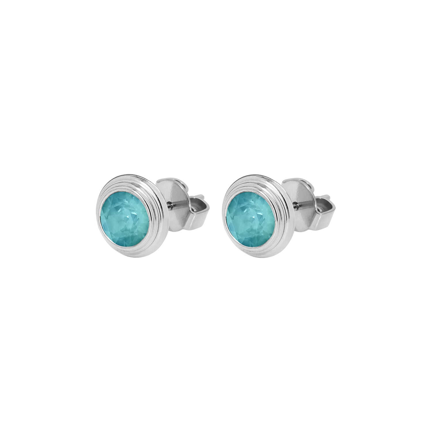 Oroli Ohrstecker 10 mm - Silber Crystal Pine Green ignite