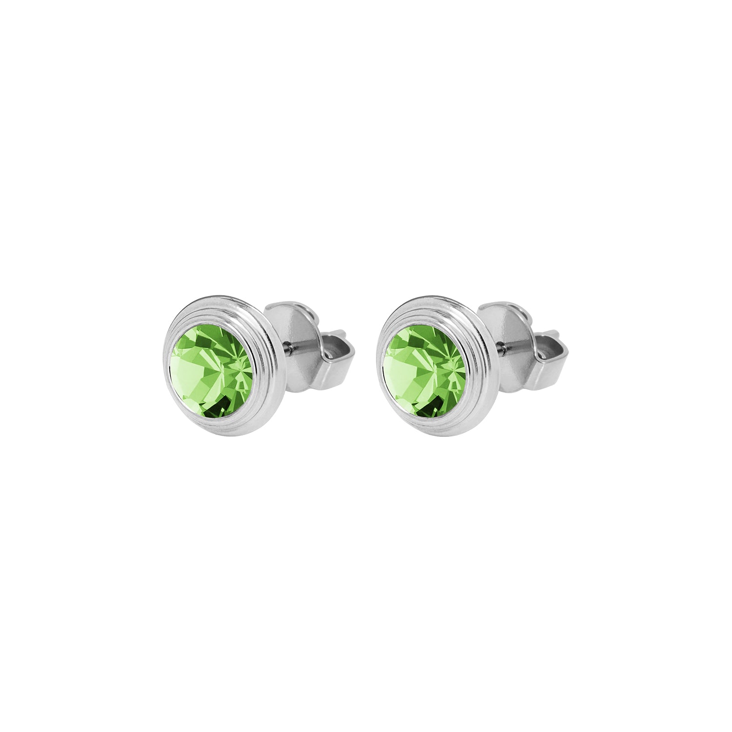 Oroli Ohrstecker 10 mm - Silber peridot