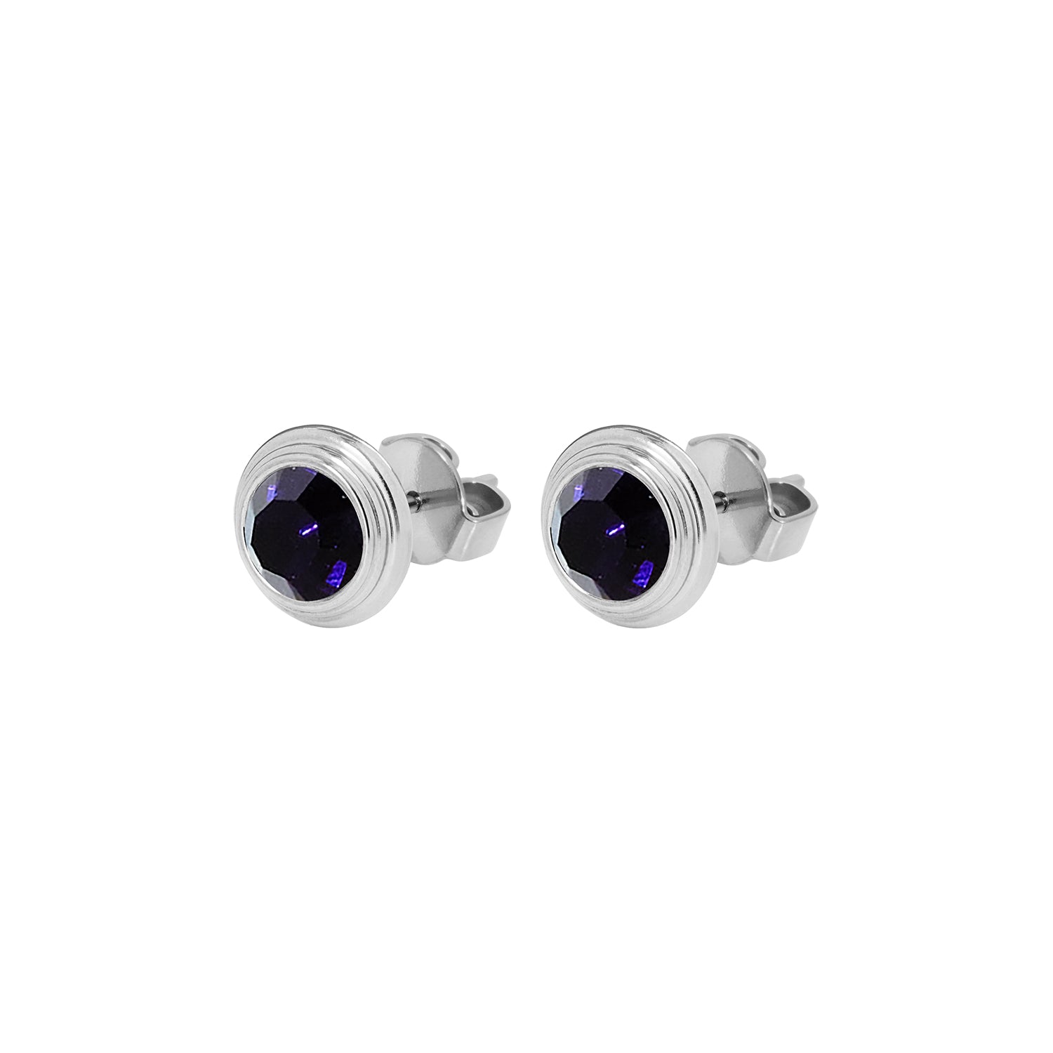 Oroli Ohrstecker 10 mm - Silber Dark Indigo
