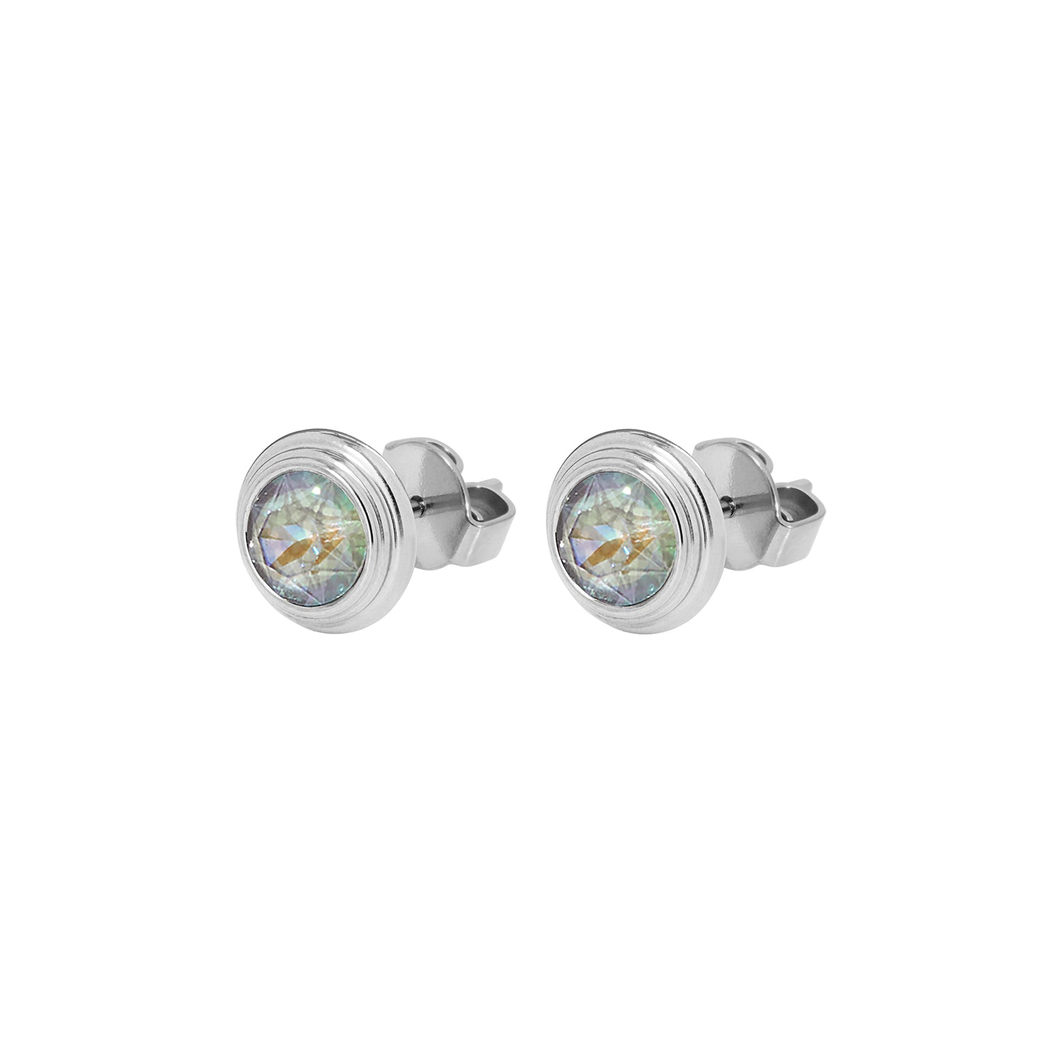 Oroli Ohrstecker 10 mm - Silber Crystal Serene Gray Delite
