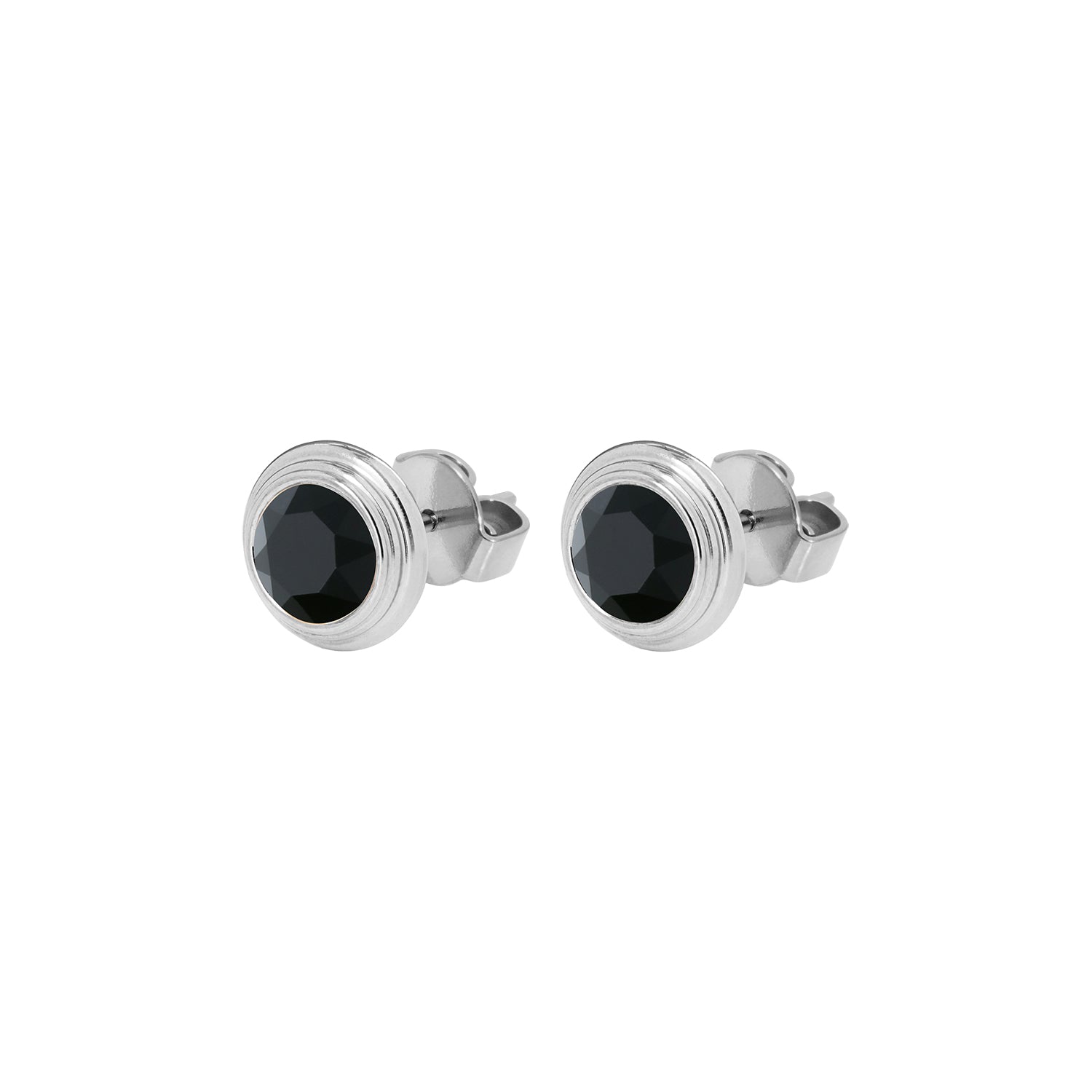 Oroli Ohrstecker 10 mm - Silber jet