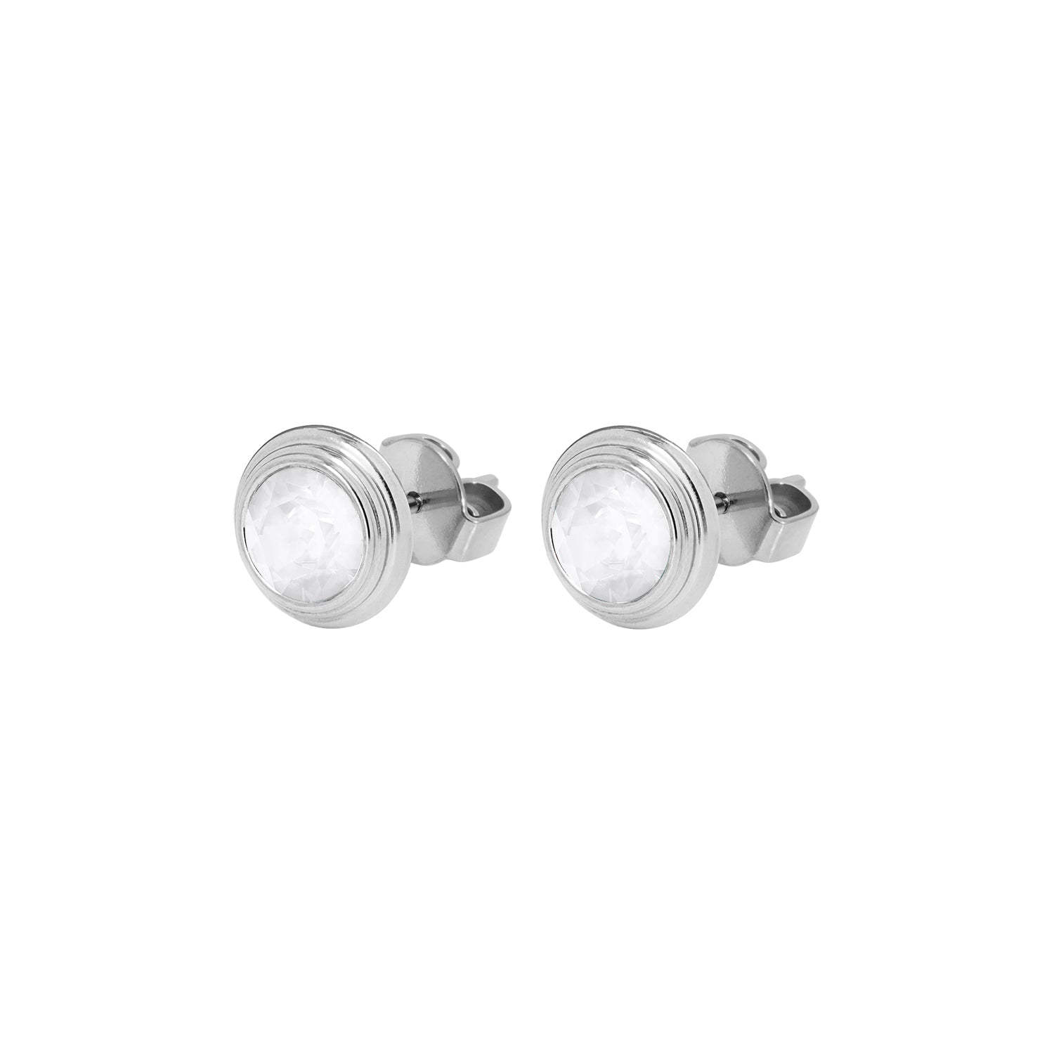 Oroli Ohrstecker 10 mm - Silber Crystal Electric White ignite