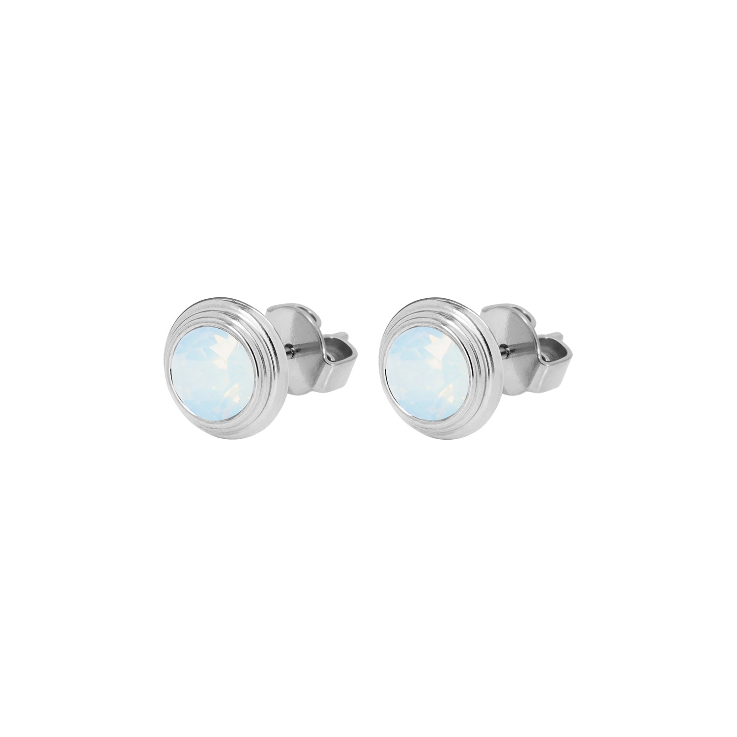Oroli Ohrstecker 10 mm - Silber white opal