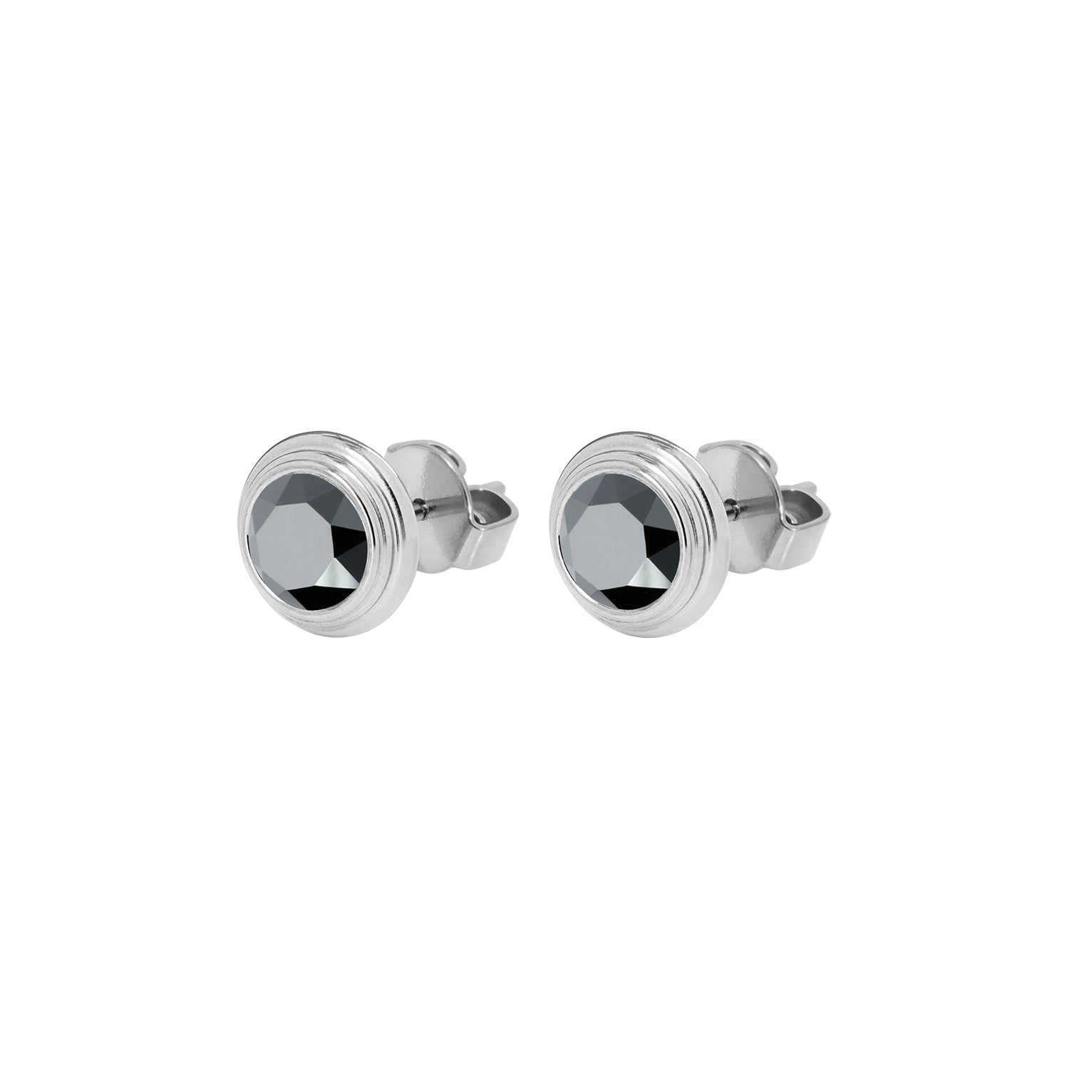 Oroli Ohrstecker 10 mm - Silber jet hematite