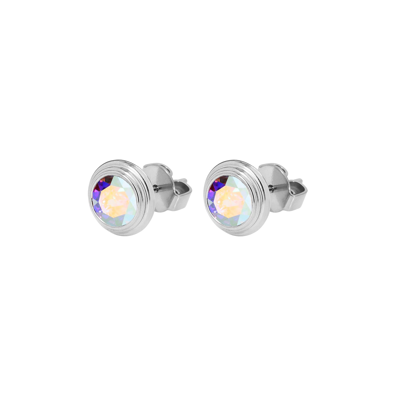 Oroli Ohrstecker 10 mm - Silber crystal aurora boreale