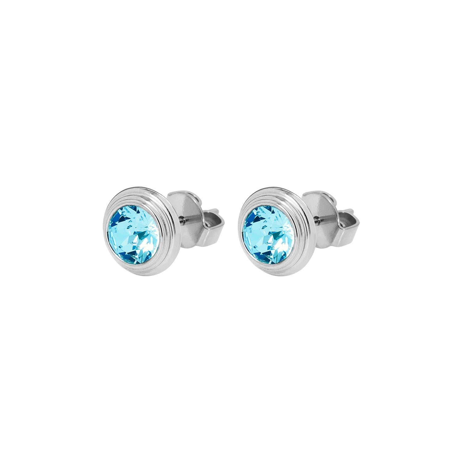 Oroli Ohrstecker 10 mm - Silber aquamarine