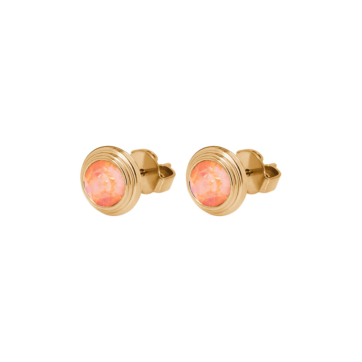 Oroli Ohrstecker 10 mm - Gold Crystal Orange glow delite