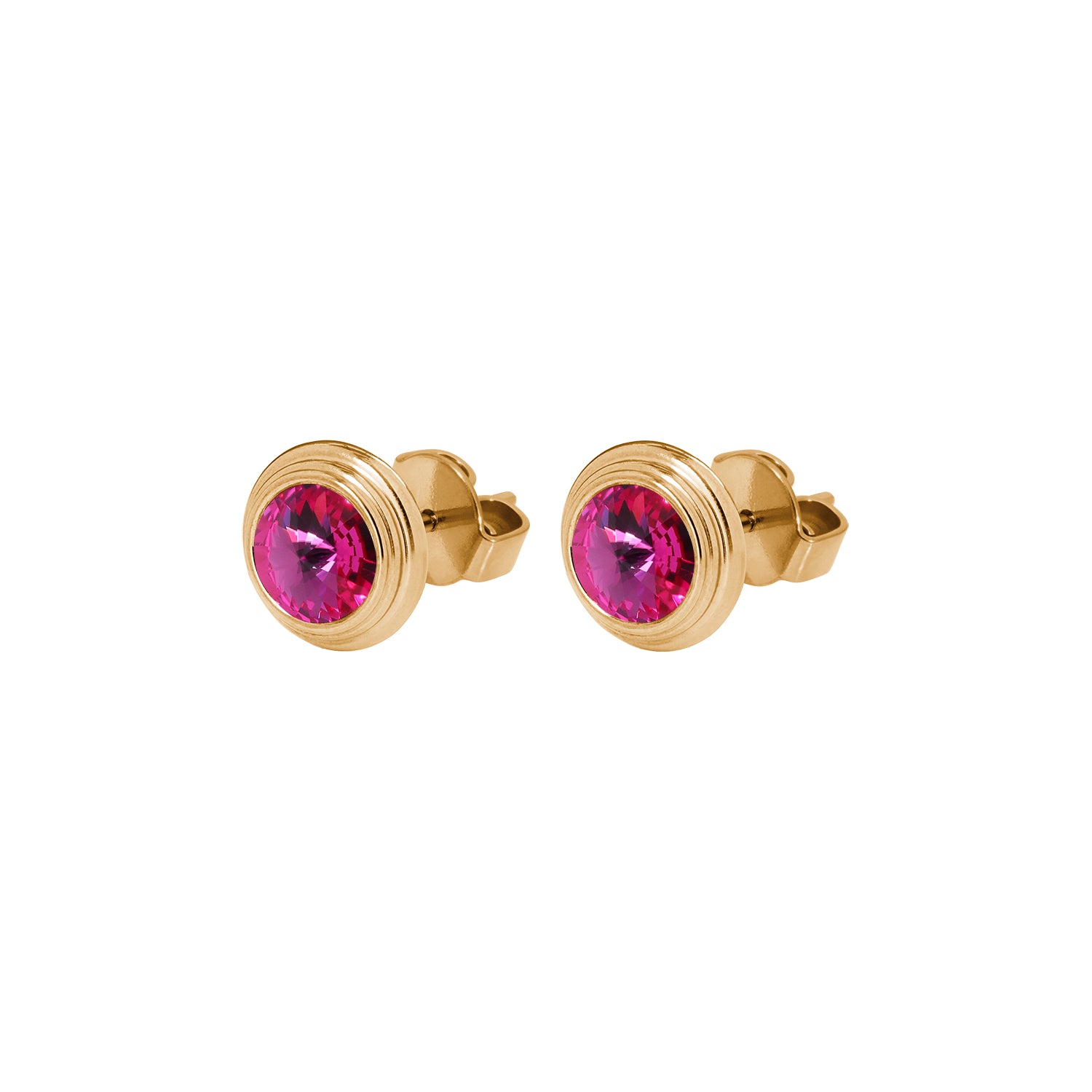 Oroli Ohrstecker 10 mm - Gold fuchsia