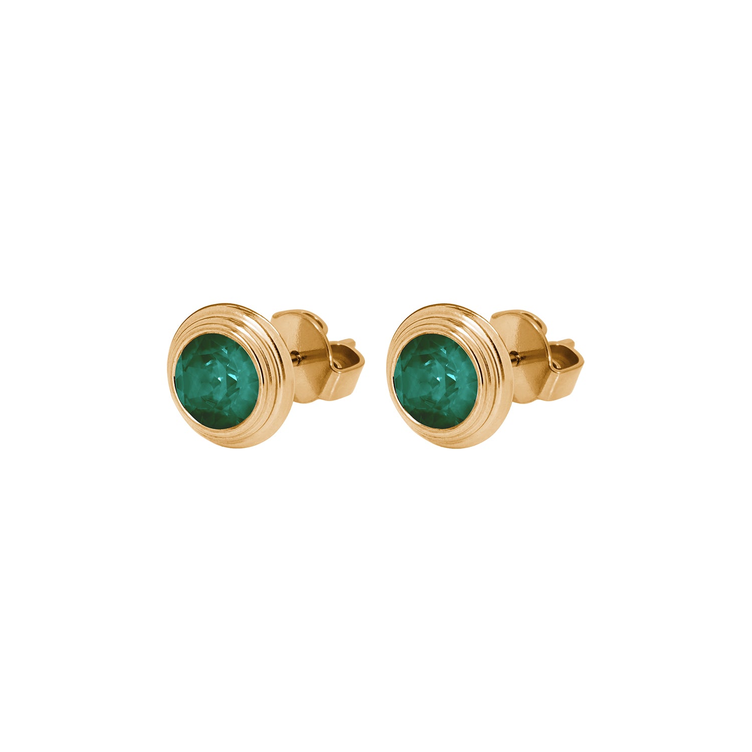 Oroli Ohrstecker 10 mm - Gold emerald