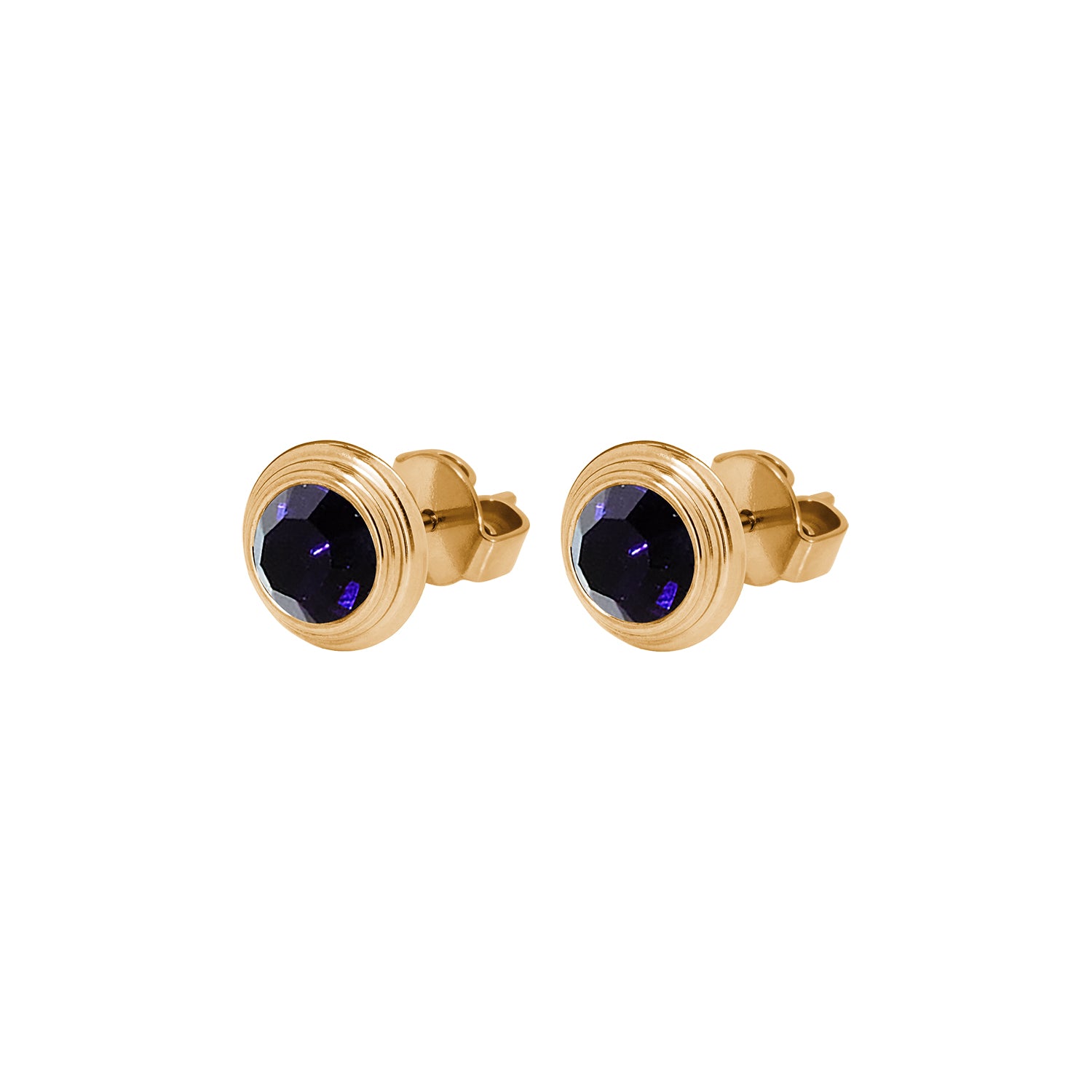 Oroli Ohrstecker 10 mm - Gold Dark Indigo