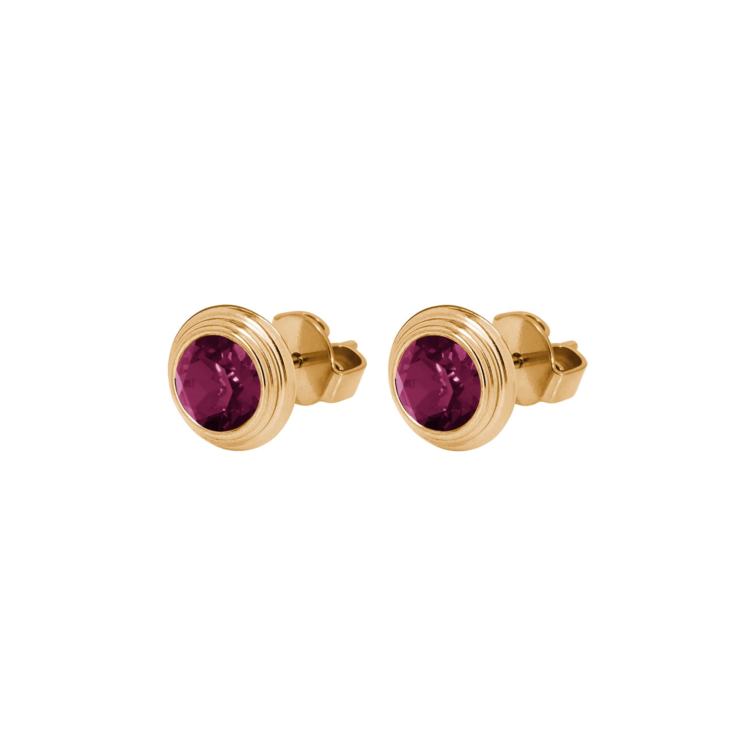 Oroli Ohrstecker 10 mm - Gold amethyst