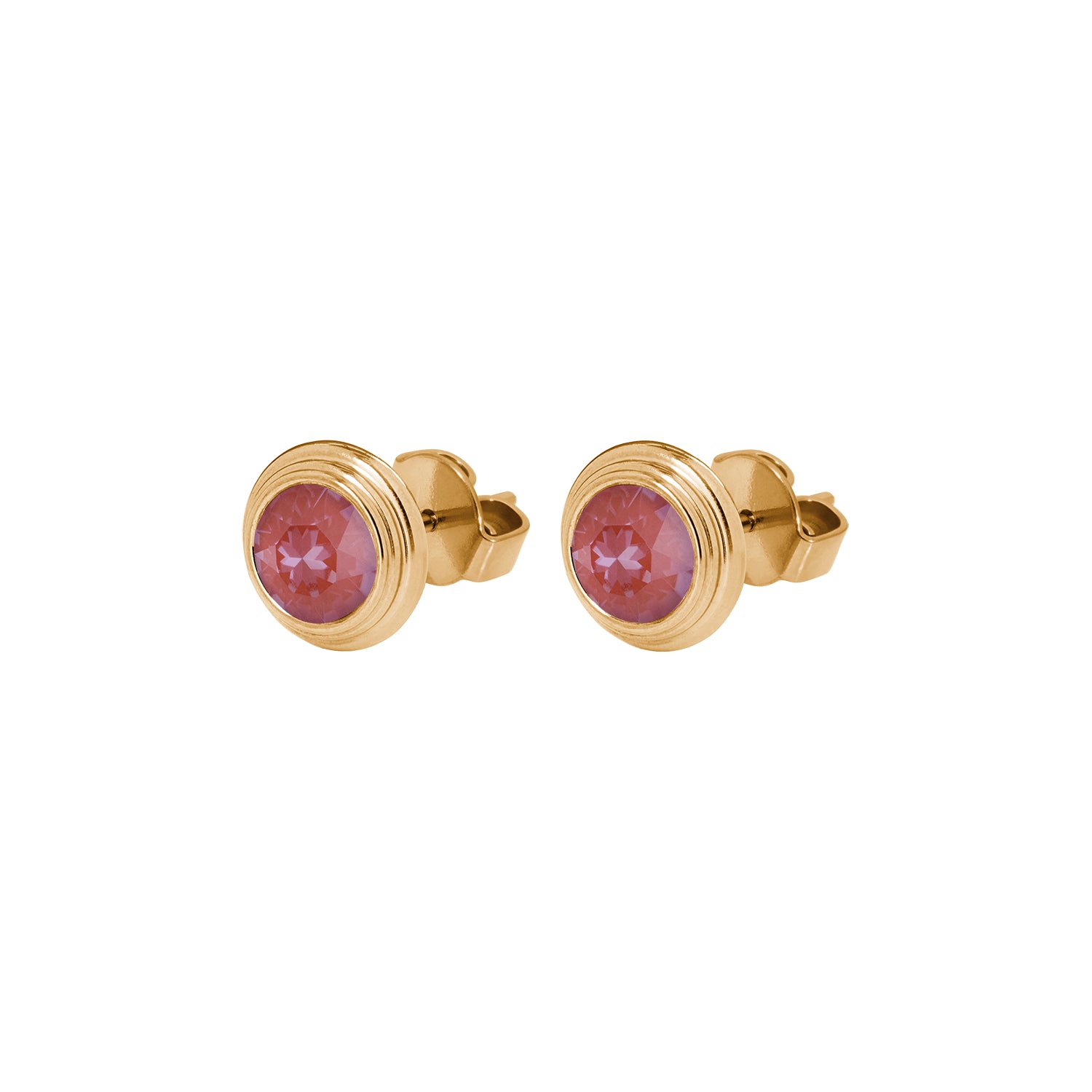 Oroli Ohrstecker 10 mm - Gold Crystal Maroon ignite