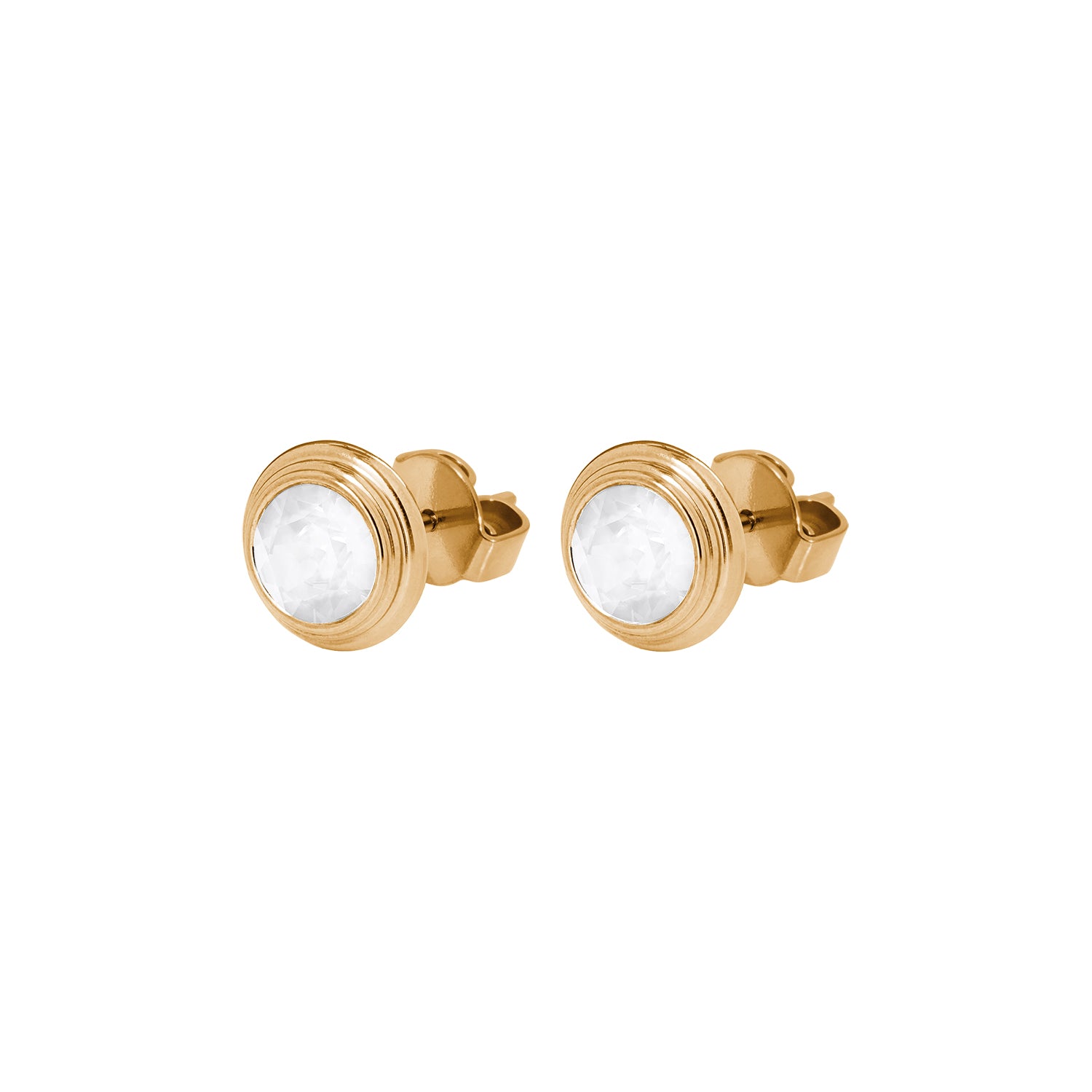 Oroli Ohrstecker 10 mm - Gold Crystal Electric White ignite