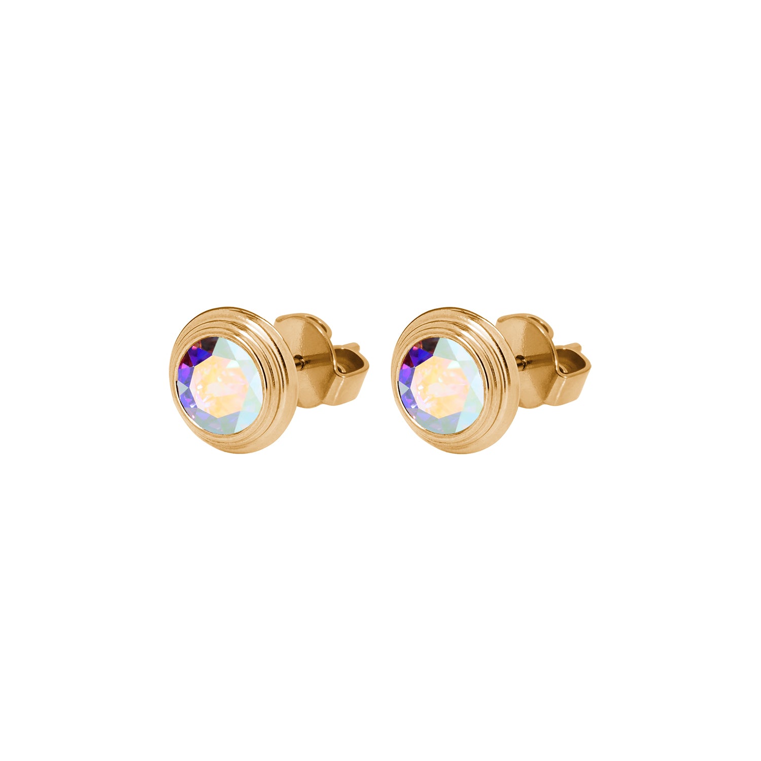 Oroli Ohrstecker 10 mm - Gold crystal aurora boreale
