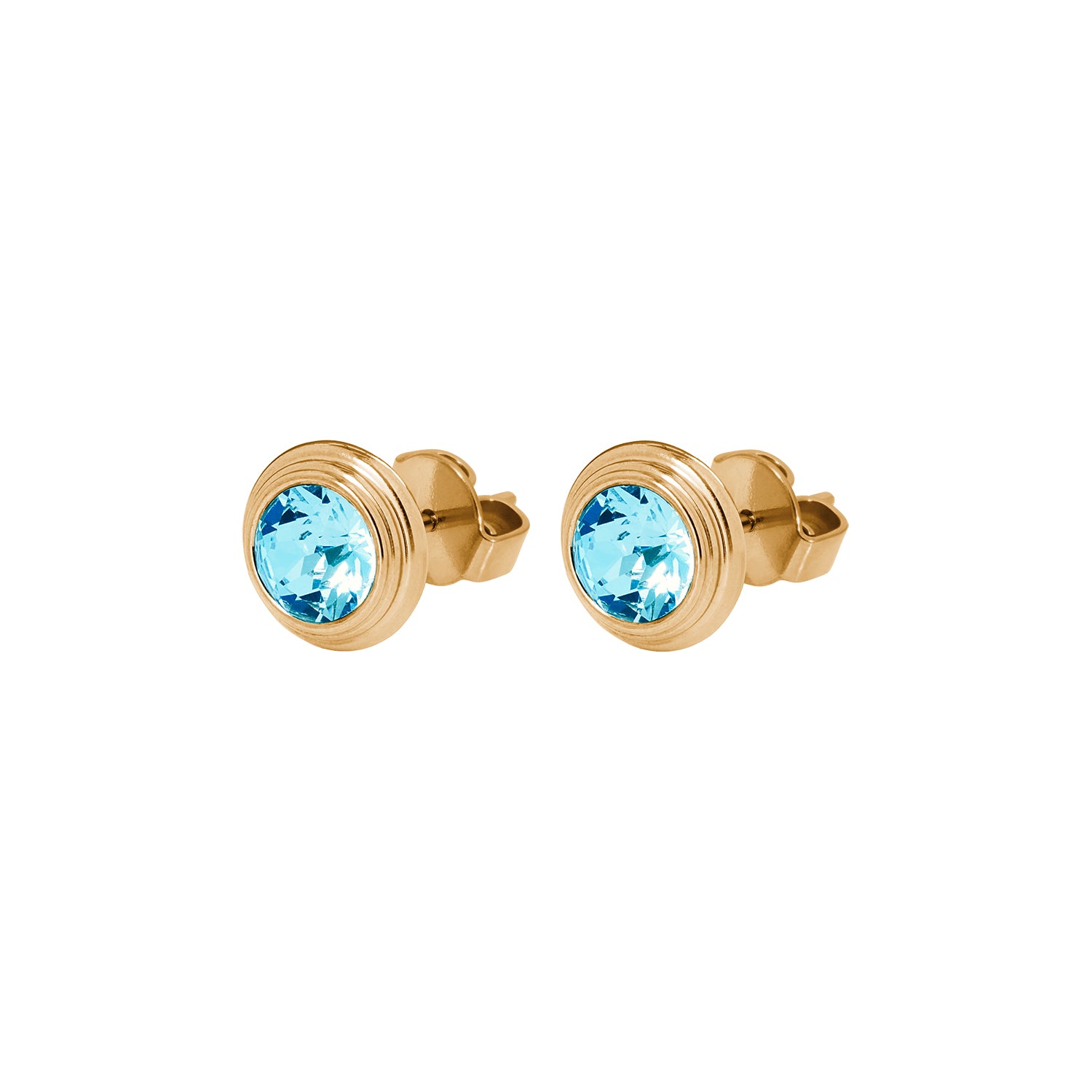 Oroli Ohrstecker 10 mm - Gold aquamarine