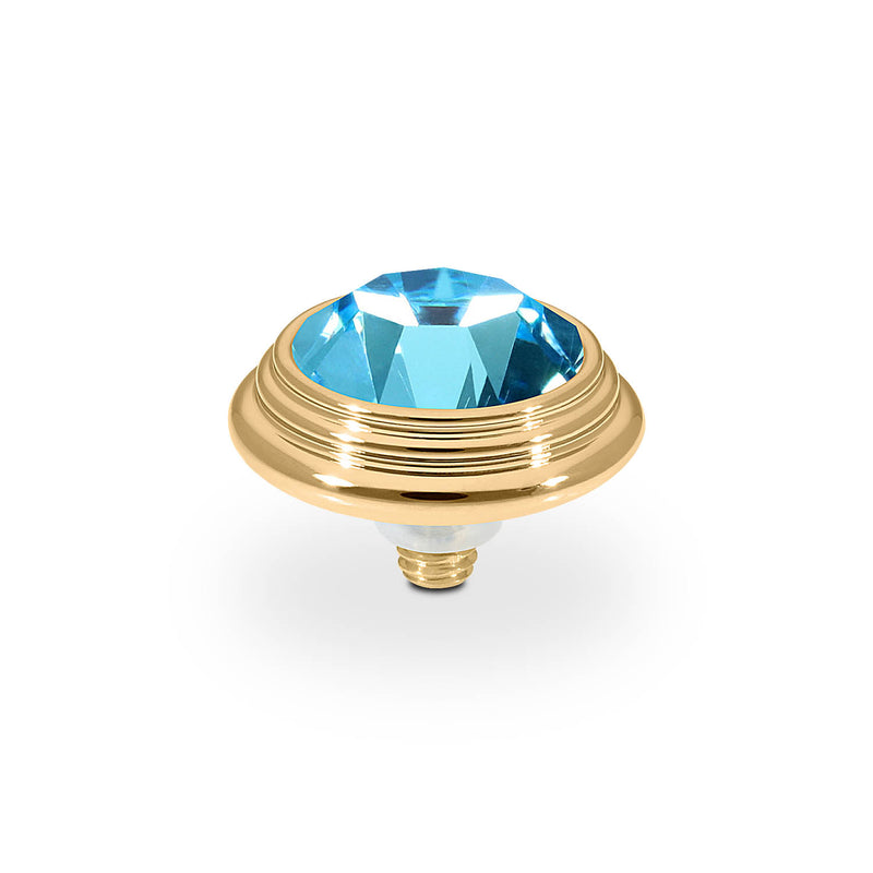 Oroli Top 13 mm - Gold aquamarine