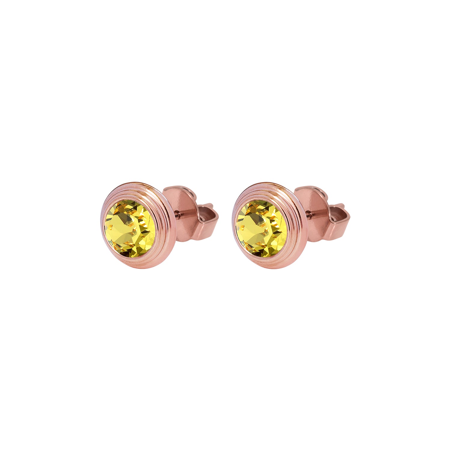 Oroli Ohrstecker 10 mm - Roségold light topaz