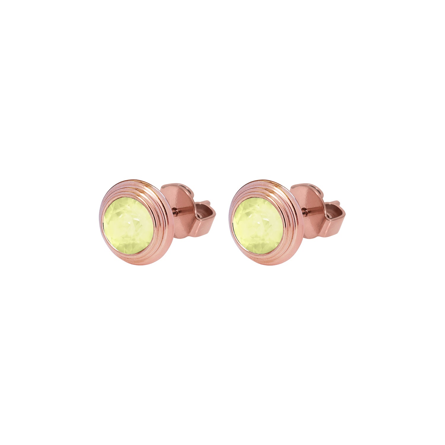 Oroli Ohrstecker 10 mm - Roségold Crystal Soft yellow ignite