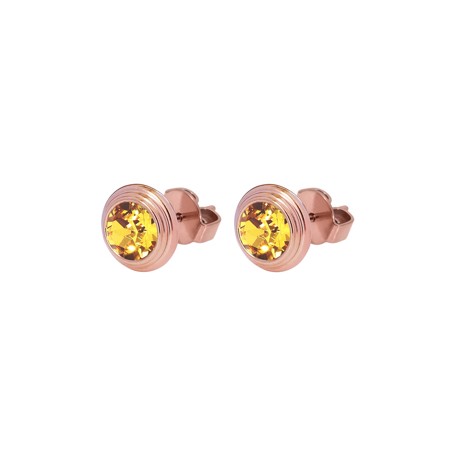 Oroli Ohrstecker 10 mm - Roségold light amber