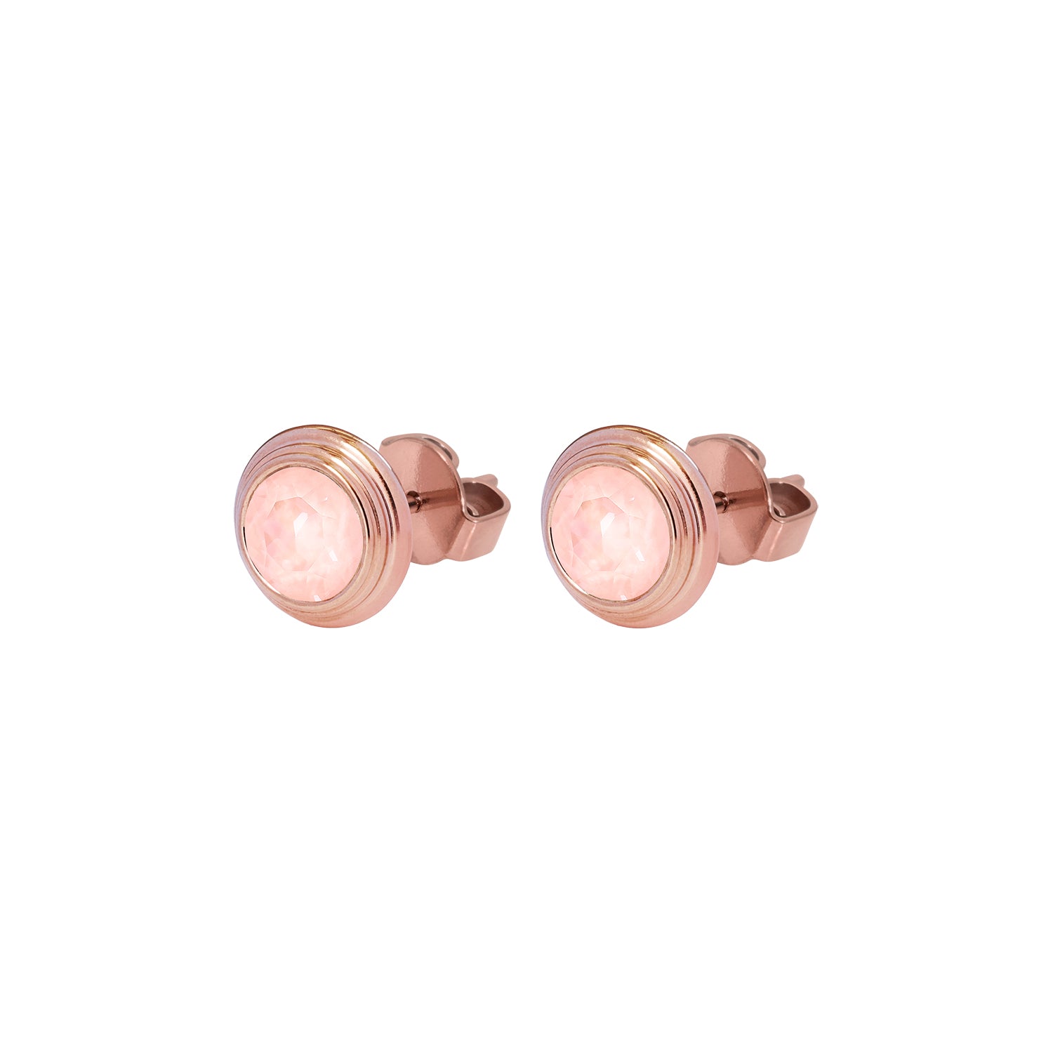 Oroli Ohrstecker 10 mm - Roségold Crystal Flamingo ignite